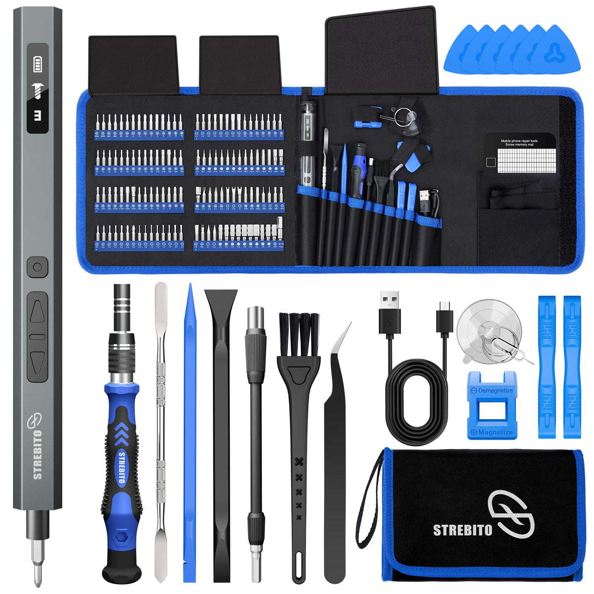 STREBITO 144 Piece Upgraded Electric Screwdriver - STREBITO Official Imagery - 1