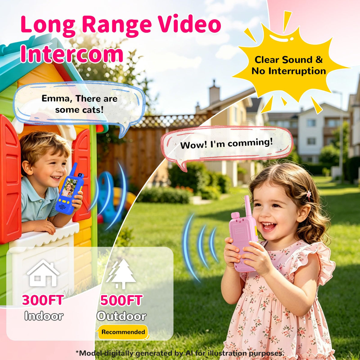 Video Walkie Talkies for Kids with 180 Rotating Camera - Jollyocean Official Imagery - 6