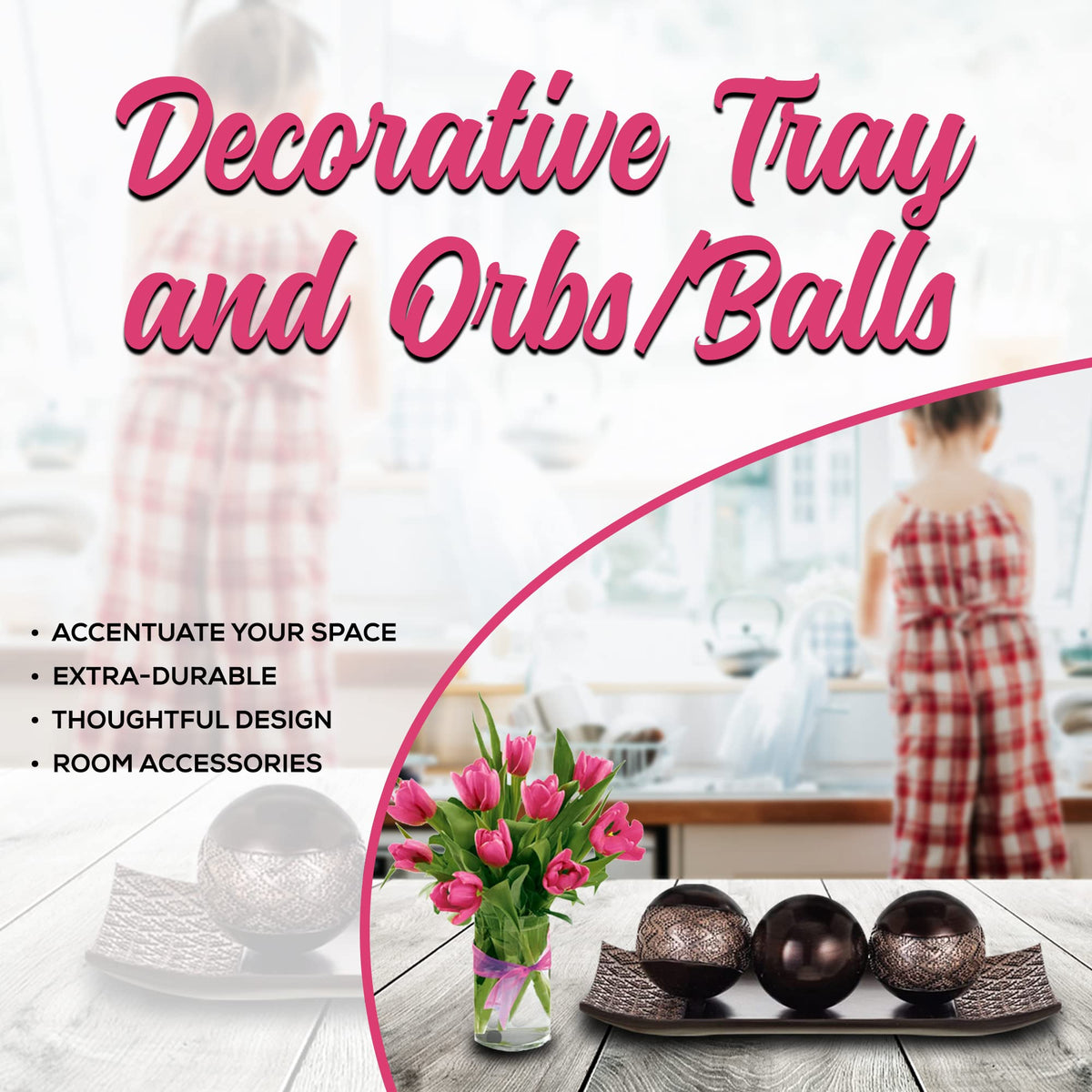 HomeRoots Tray and Orbs Balls - HomeRoots Official Imagery - 5