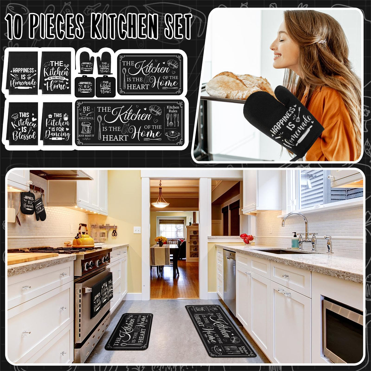Fourluoo 10 Pcs Farmhouse Kitchen Decor and Accessories Set - Fourluoo Official Imagery - 4