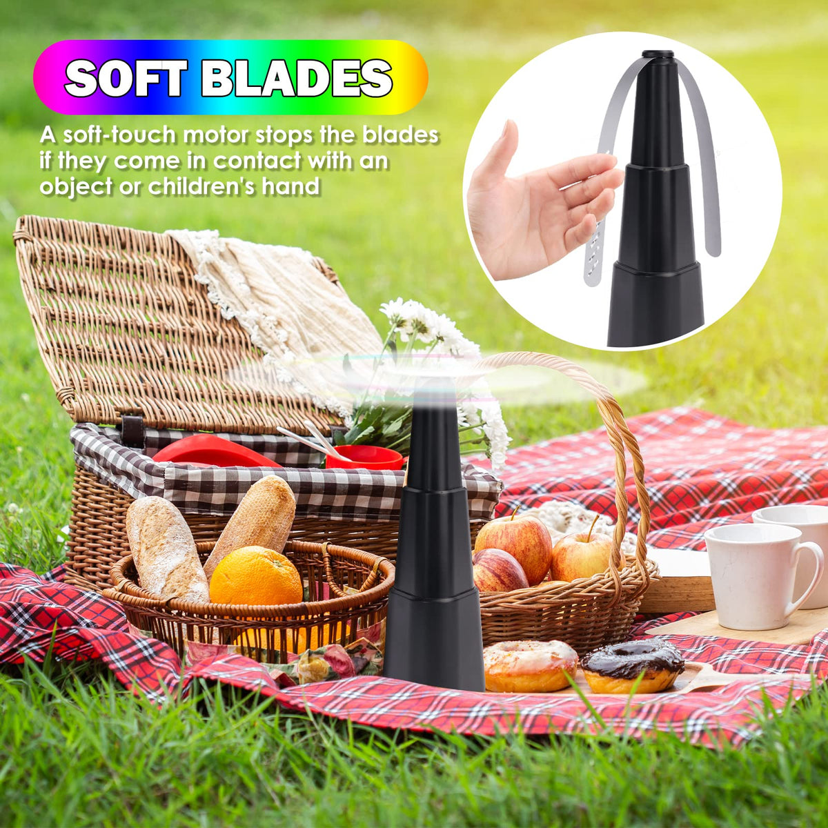 Fly Fans for Tables Food Indoor Outside 4 Pack Portable - KTDRJN Official Imagery - 6