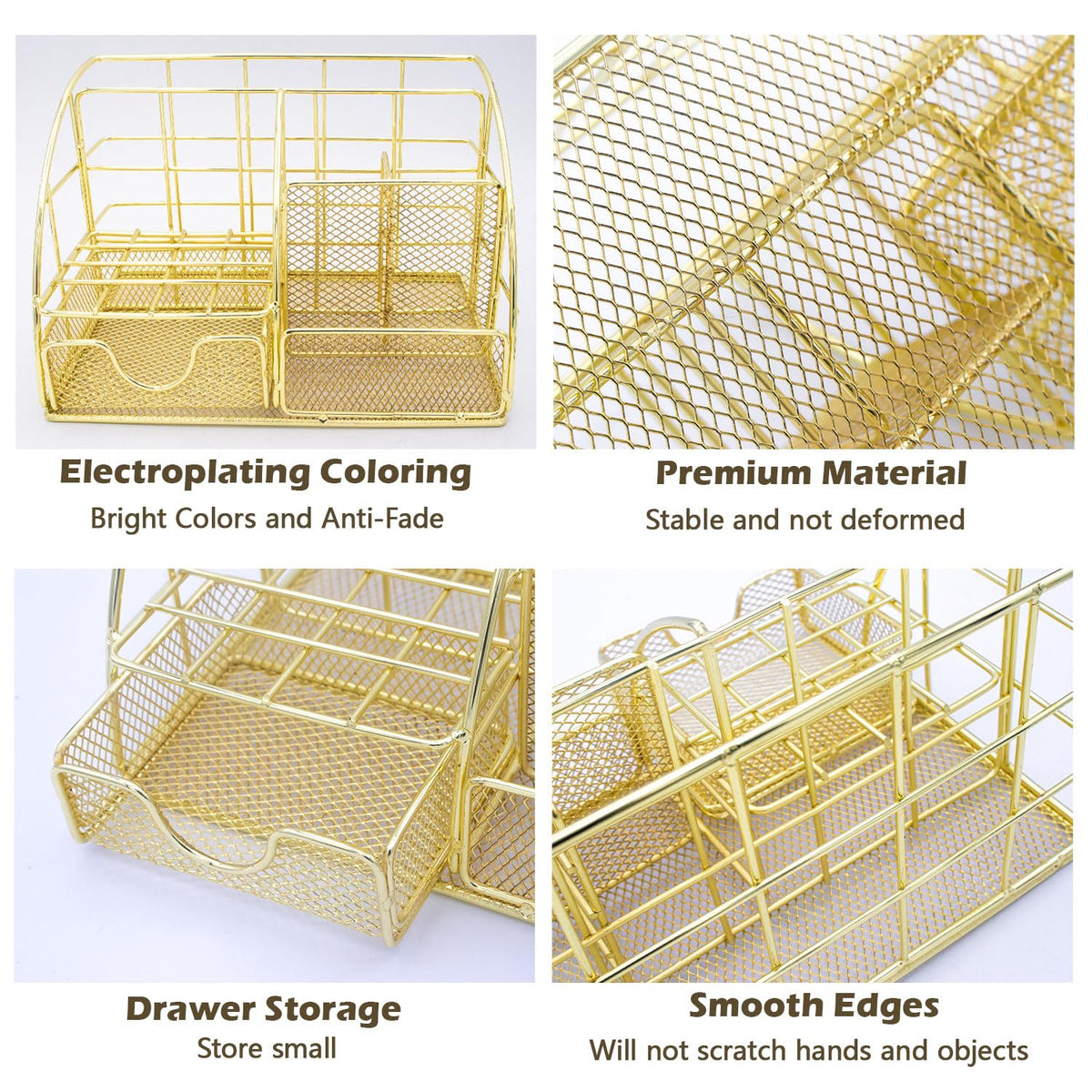 Gold Office Desk Organizers 13PCS Office Supplies and - YOLOZAI Official Imagery - 4