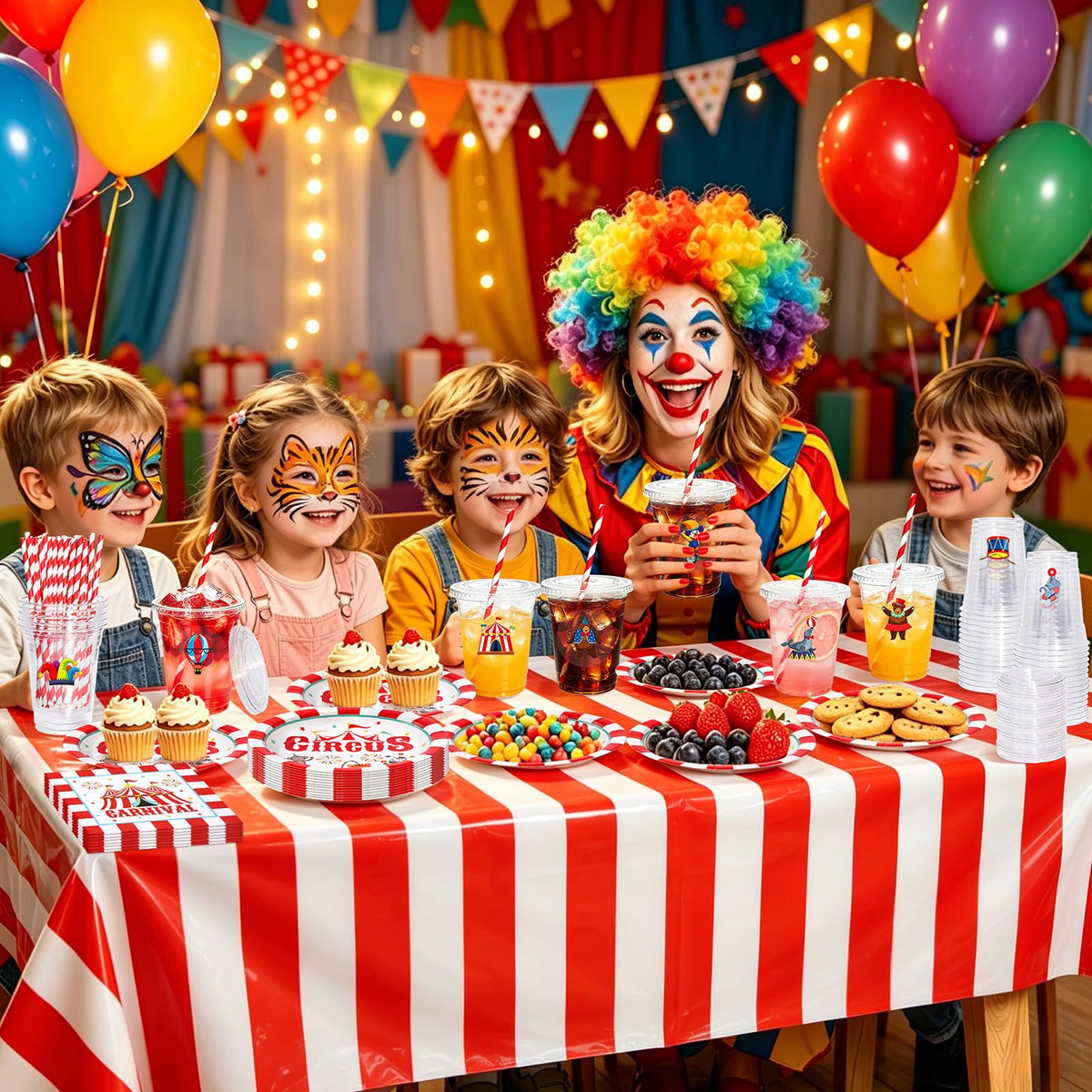 Circus Carnival Party Tableware and 16oz Disposable Cups - TgtherVibe Official Imagery - 8