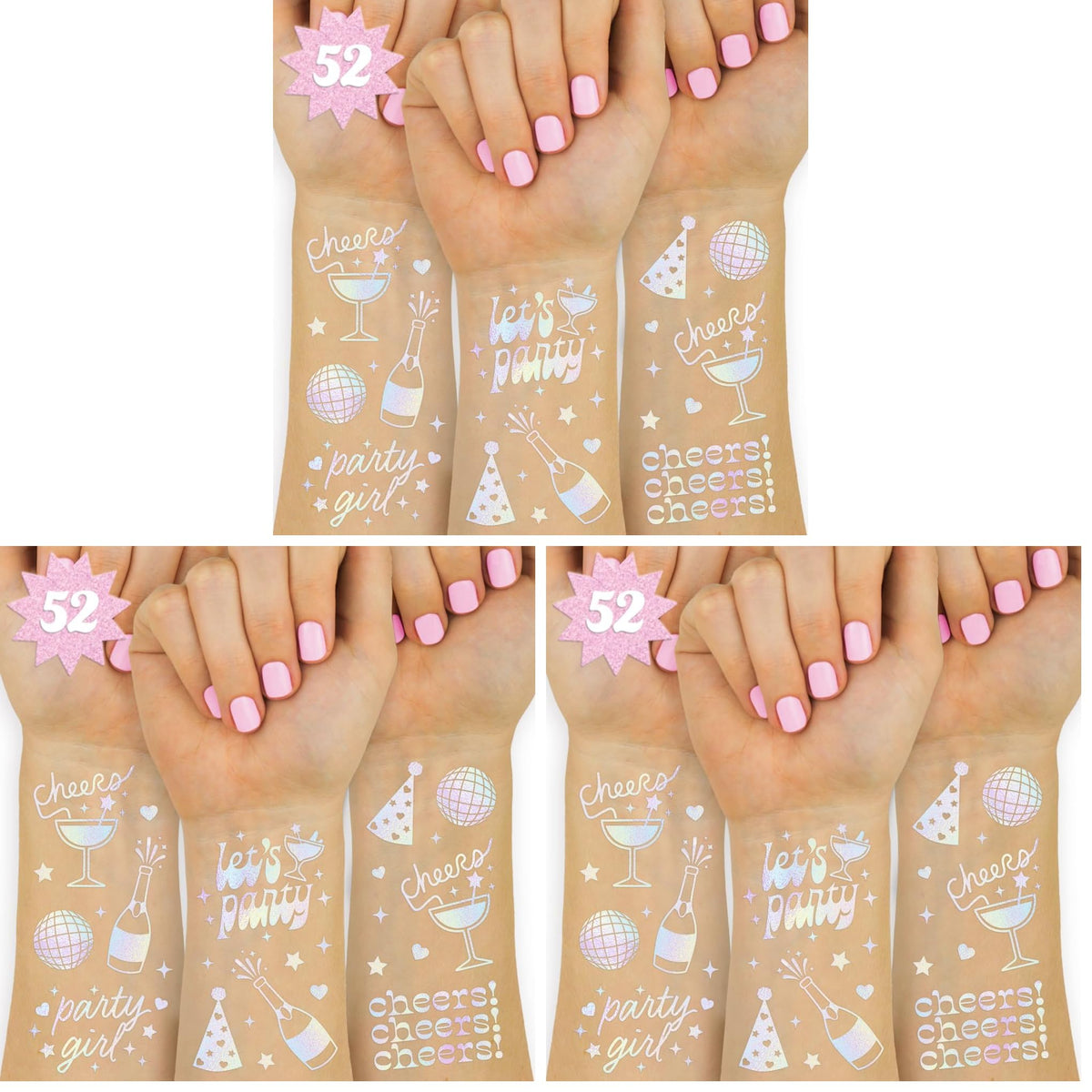 xo Fetti Cheers Party Temporary Tattoos - xo, Fetti Official Imagery - 2