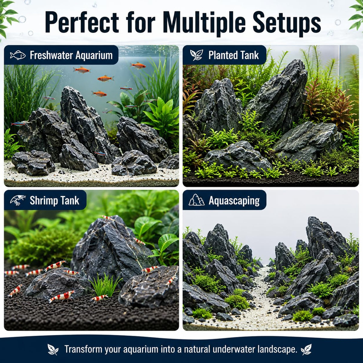 10lLBS Aquarium Rocks Seiryu Stone Natural Hardscape Stone - TankMatDecor Official Imagery - 8