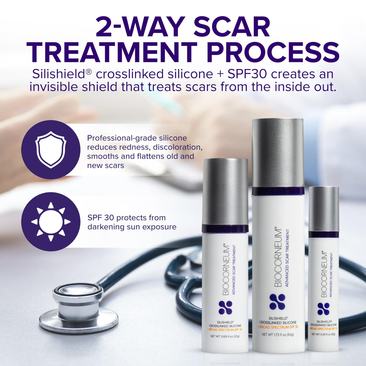 Biocorneum Silicone Scar Gel with Silishield SPF 30 Scar - BIOCORNEUM Official Imagery - 4