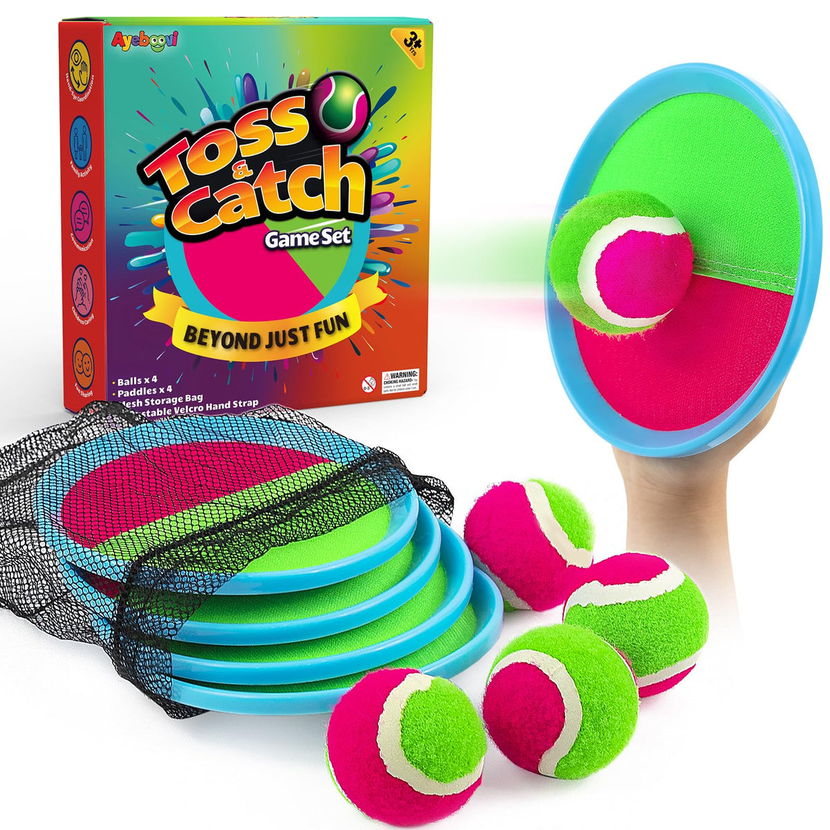 Toss and Catch Ball Set Boys Toys Outdoor Toys Yard Games - Ayeboovi Official Imagery - 2