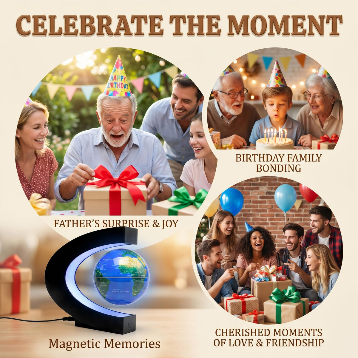 Magnetic Levitation Floating Rotating World Globe with LED - KAIMC Official Imagery - 7