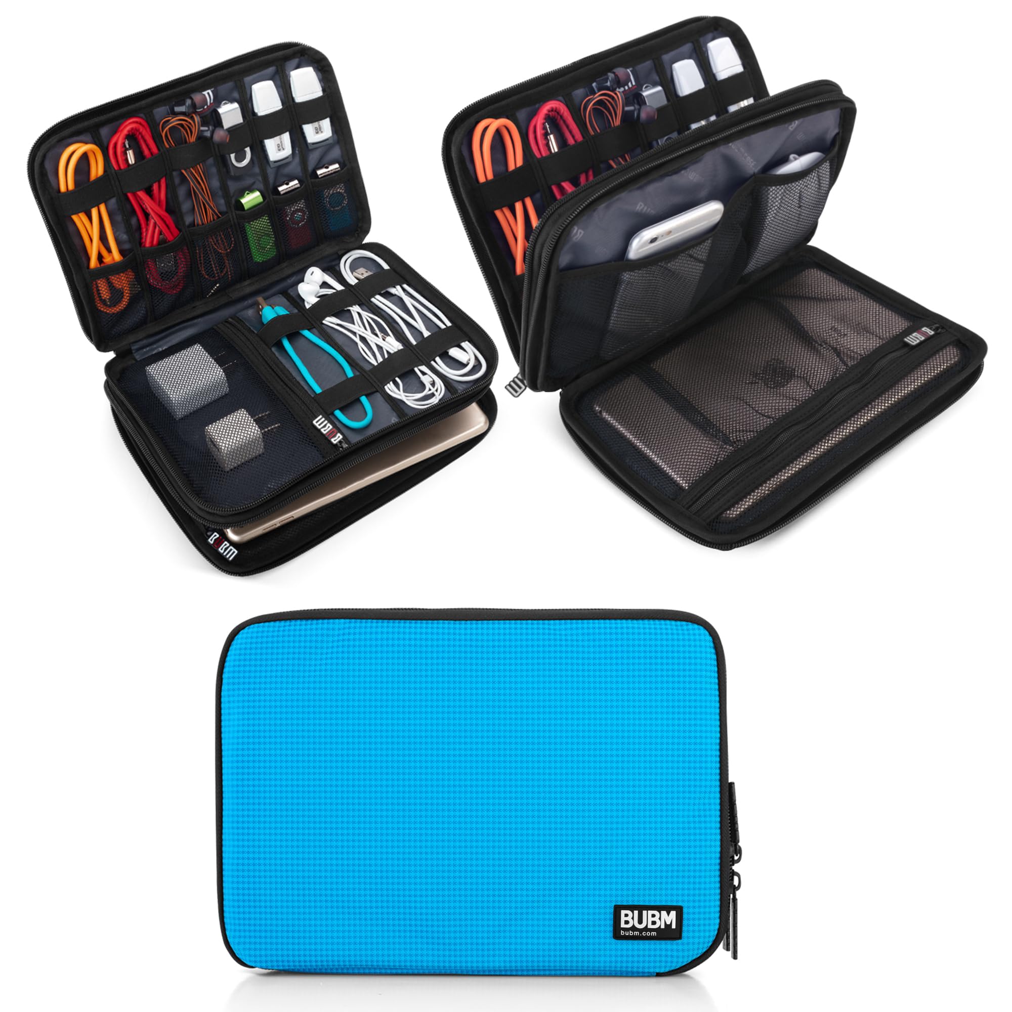 BUBM Double Layer Electronic Accessories Organizer, Travel Gear Bag for Cables, - BUBM Official Product View 1