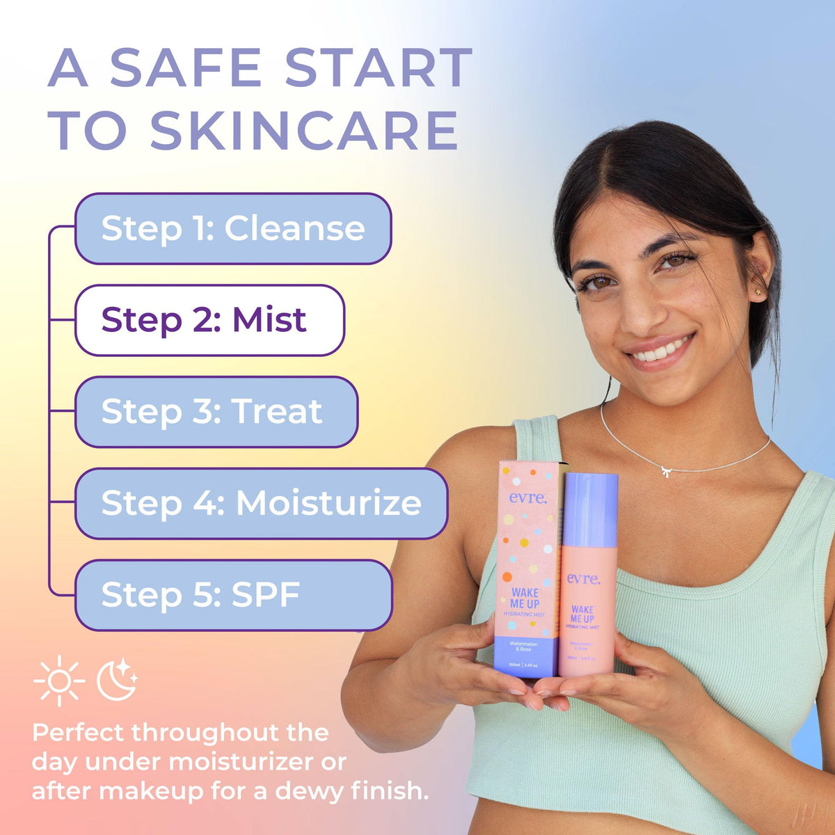 Evre Wake Me Up Watermelon Rose Teen Face Mist - Evre Official Imagery - 5