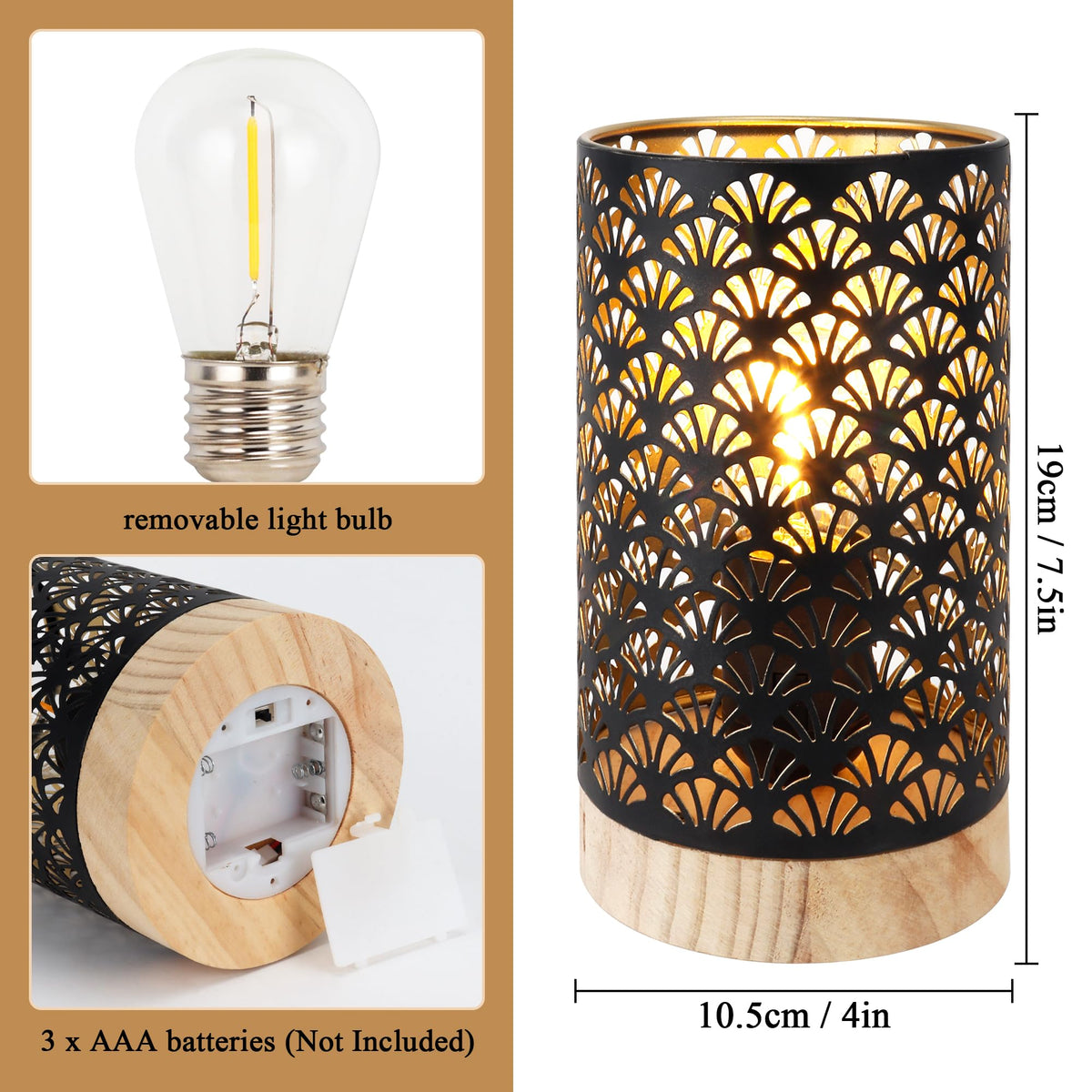 JHY DESIGN Set of 2 Metal Battery Powered Lamps 7 5 H Accent - JHY DESIGN Official Imagery - 3