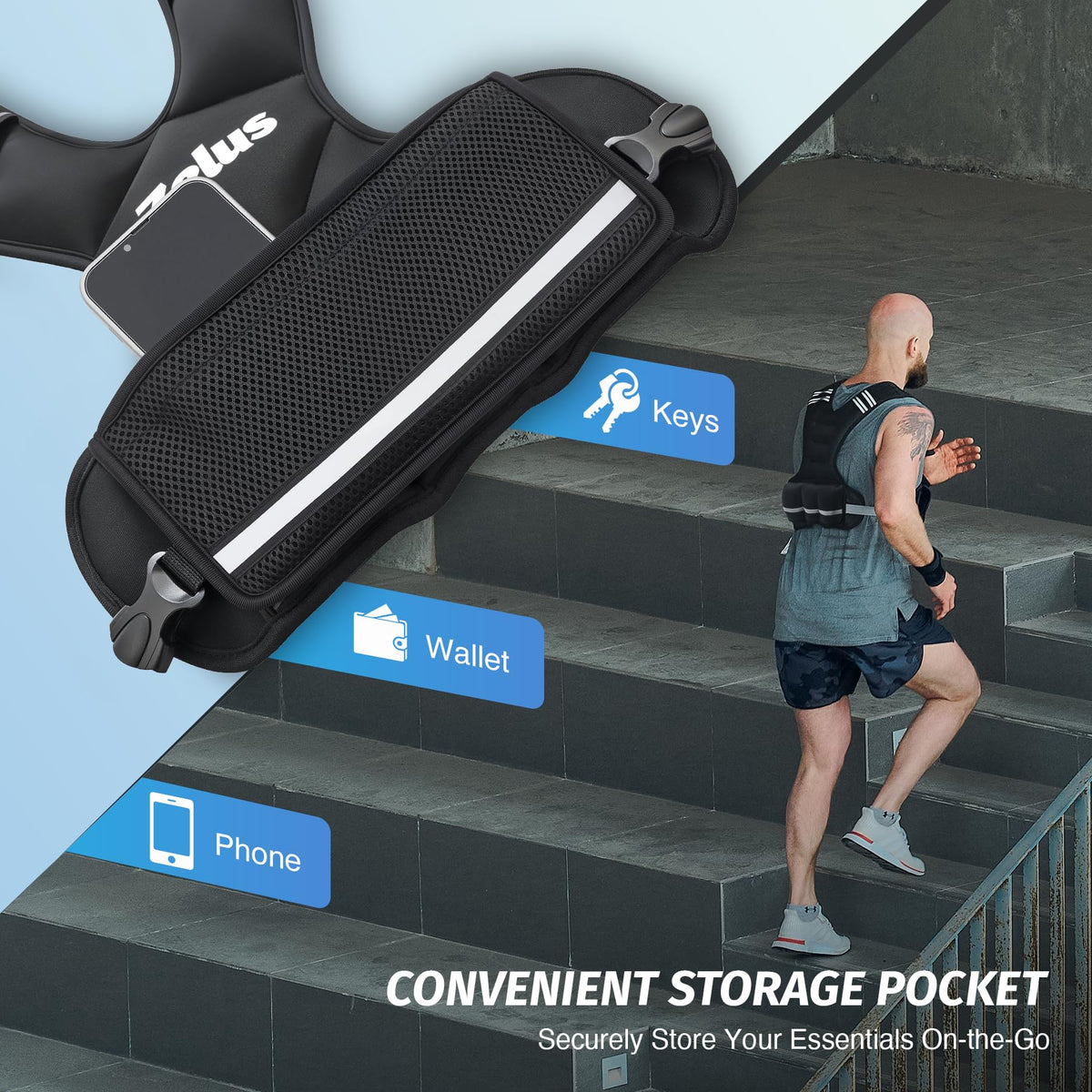 ZELUS Weighted Vest for Men Women Adjustable 4 32lb Vest - ZELUS Official Imagery - 5