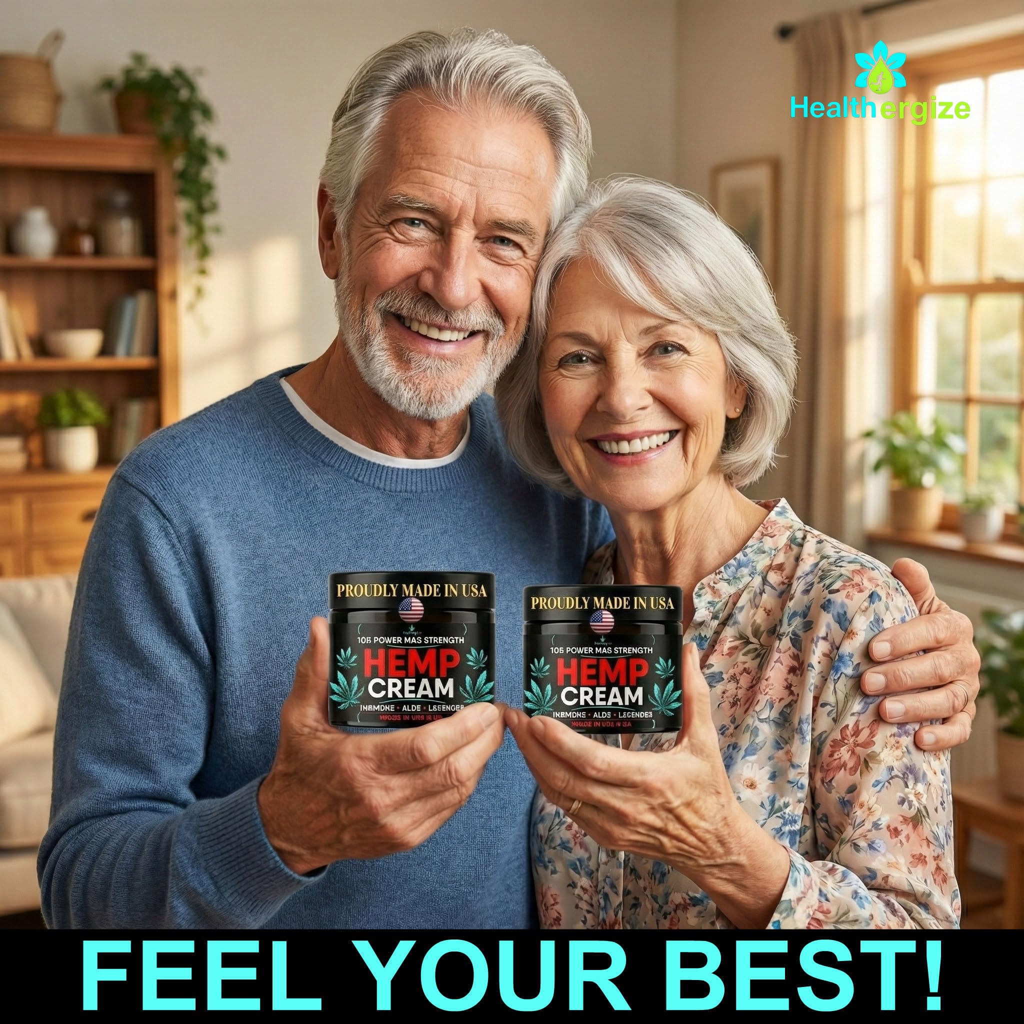 Healthergize Maximum Strength Hemp Cream with Turmeric & Aloe
