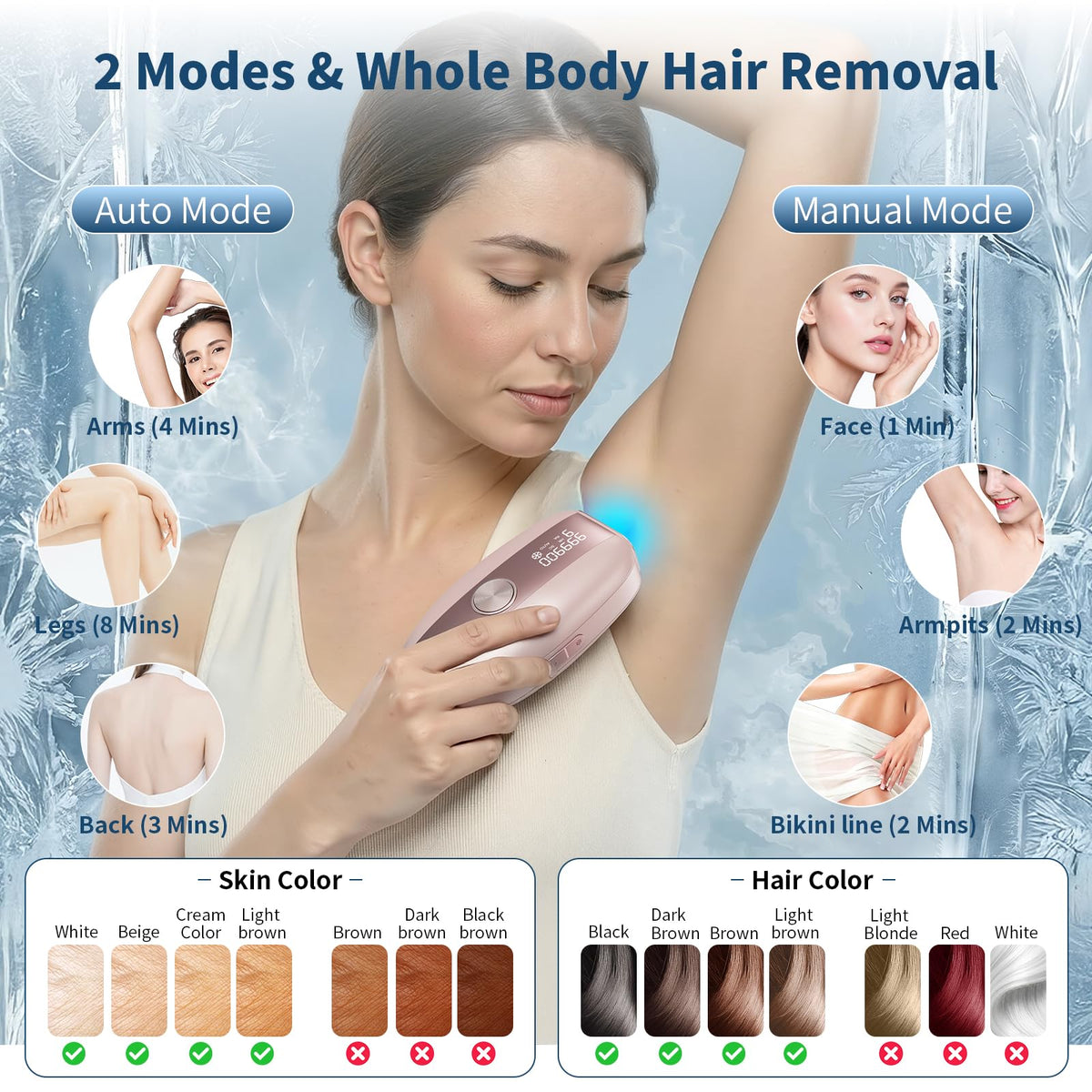 Laser Hair Removal for Women At home 5 Ice Cooling IPL Hair - BLHVSINO1 Official Imagery - 5