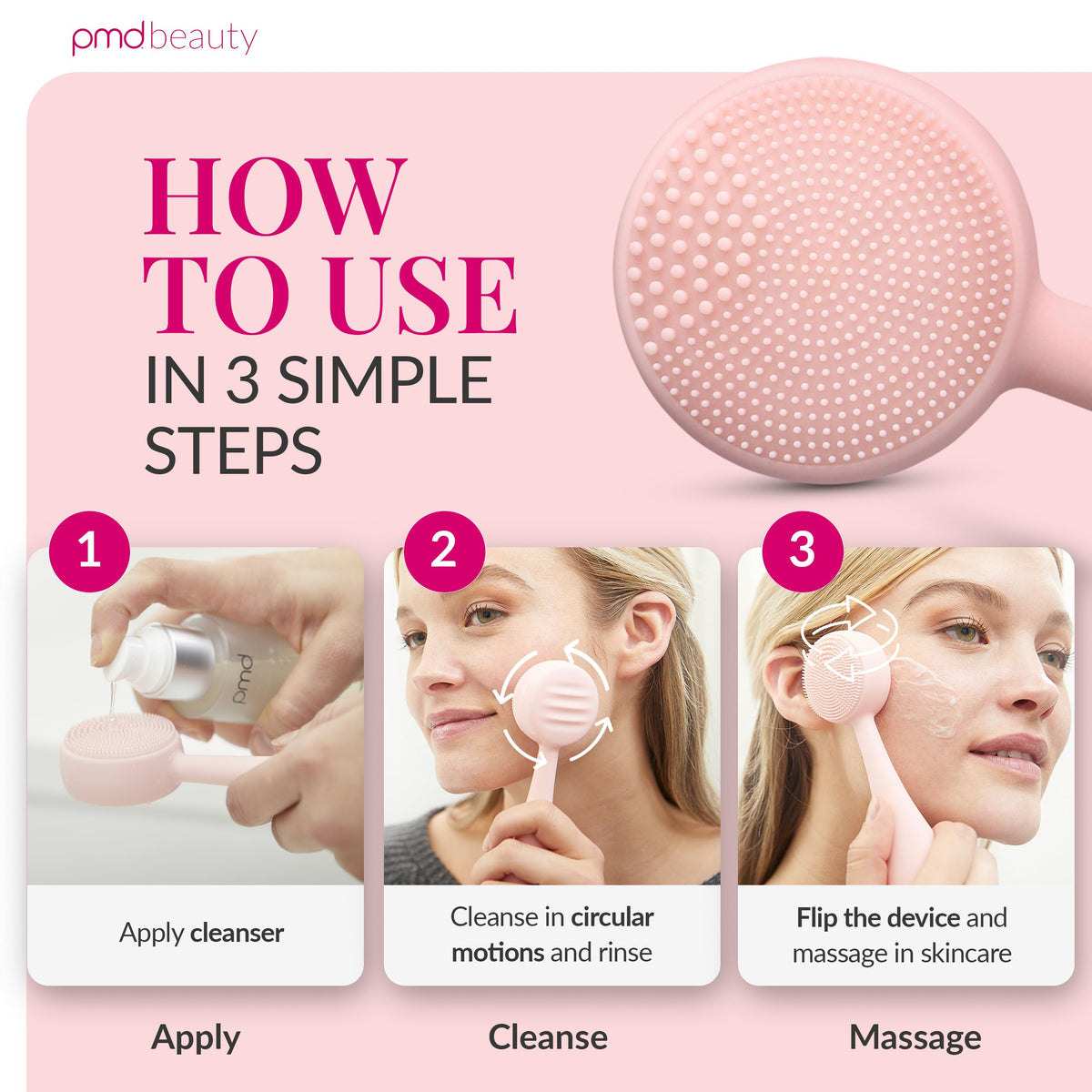 PMD Beauty Clean Facial Cleansing Brush Waterproof Silicone - Premium Selection Official Imagery - 7