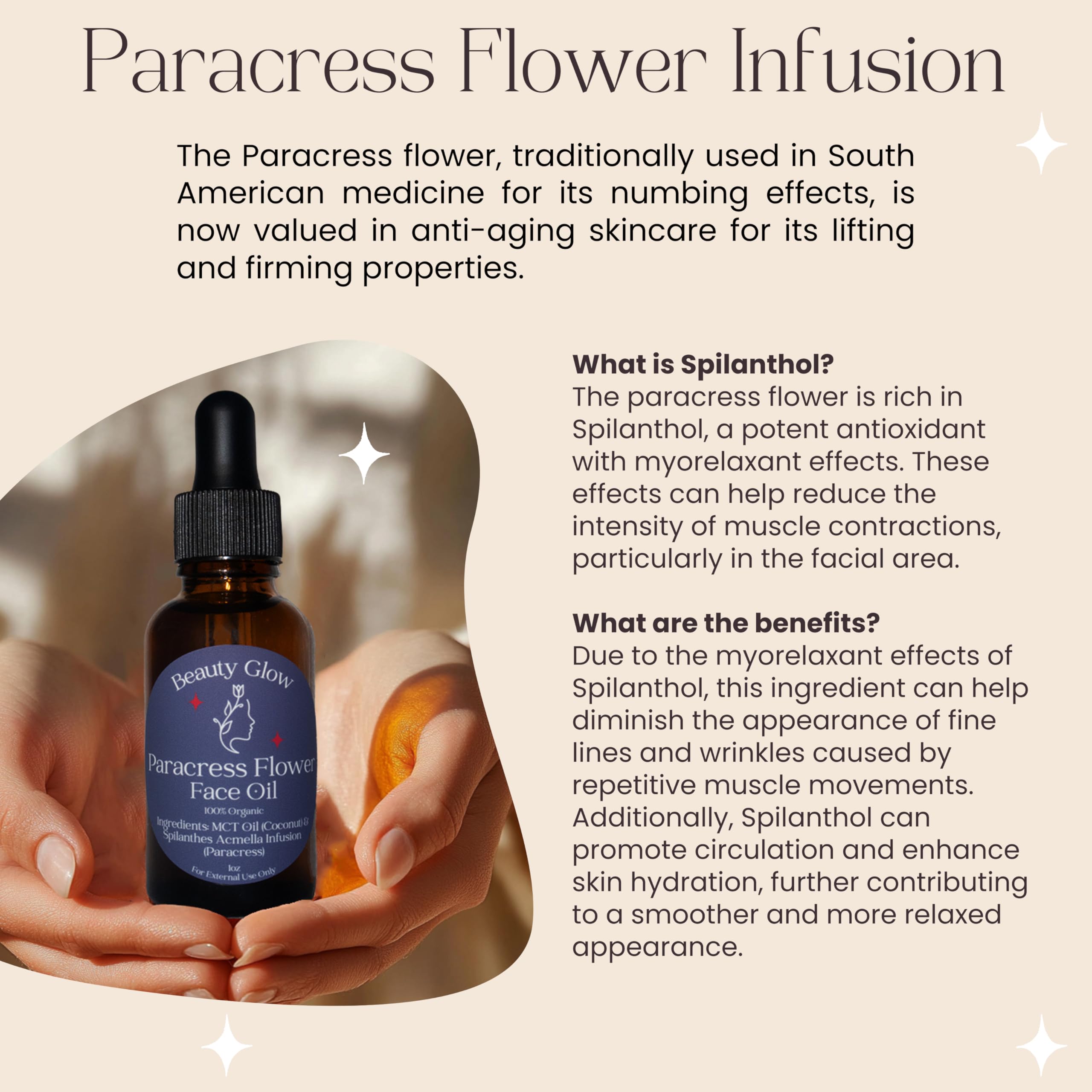 Beauty Glow 100% Organic Paracress Flower Spilanthes Facial Oil Serum for Face - Beauty Glow Official Product View 5