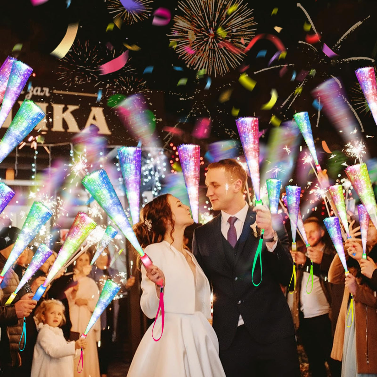 SHQDD 38 PCS Glow Sticks Bulk Glow Fiber Optic Sticks LED - SHQDD Official Imagery - 4