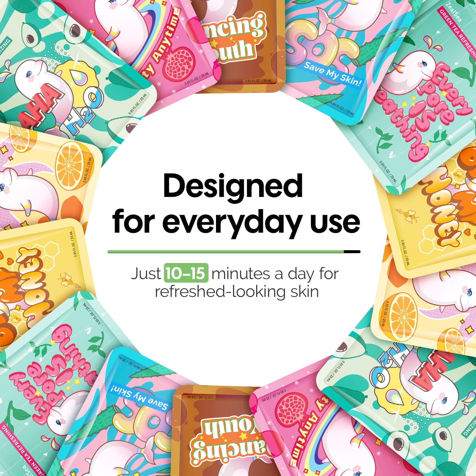 ZealSea Face Mask Skincare Facial Sheet Mask Spa Gifts for Kids Girls Women - ZealSea Official Product View 9