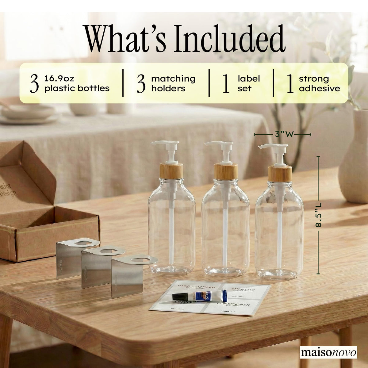 MaisoNovo Shampoo and Conditioner Dispenser - MaisoNovo Official Imagery - 3