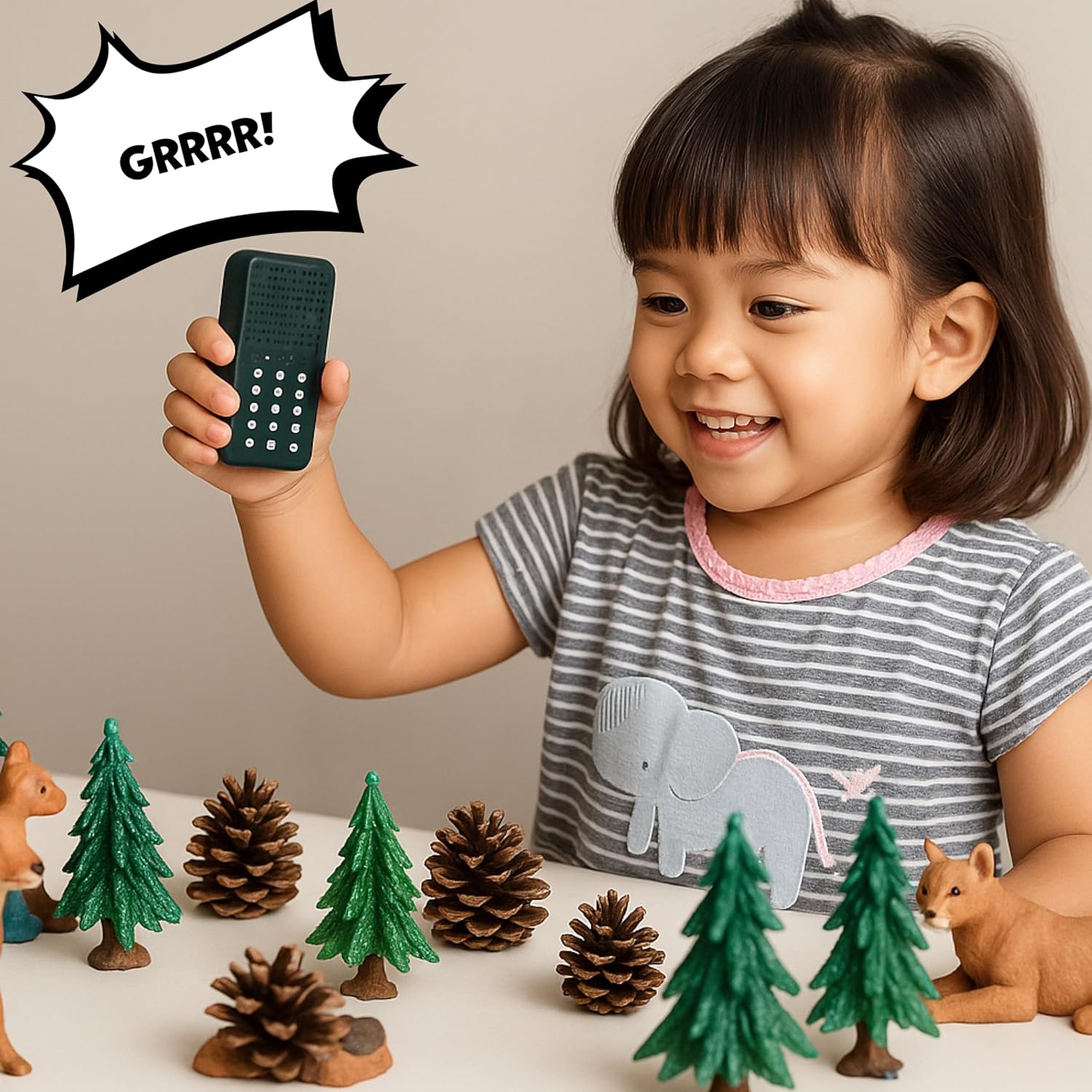 ZANY TRAINS forest animal caller with 16 calls including hoots, hollers, quacks, and noises for outdoor wildlife sounds.