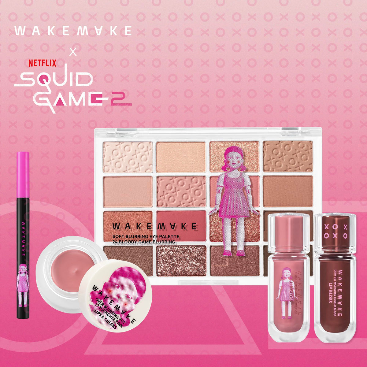 WM X NETFLIX SQUID GAME Get Ready With Younghee Make up SET - WAKEMAKE Official Imagery - 4