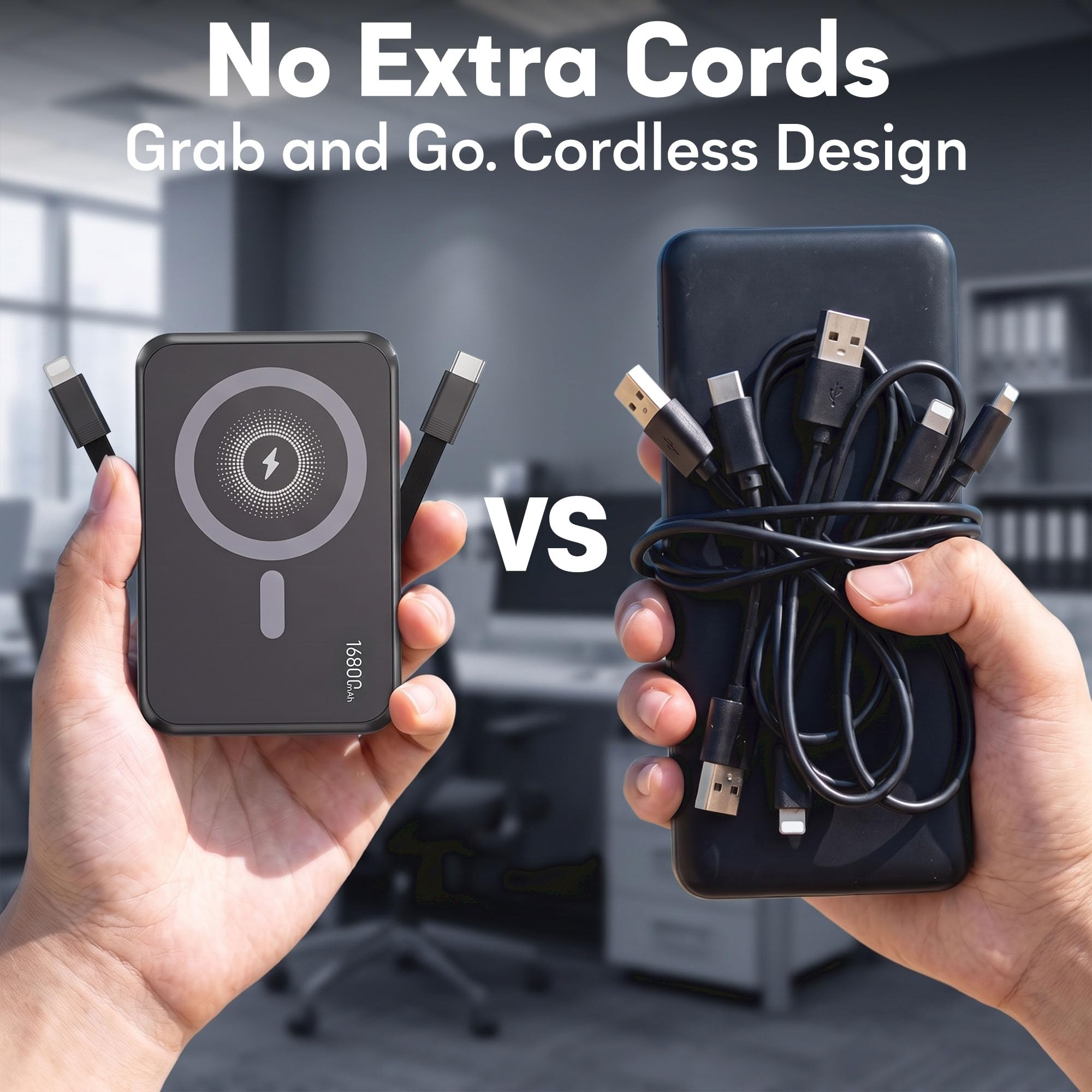 2 Pack 16800mAh Magnetic Power Bank with Built in Cables - GUGOBOX Official Imagery - 3