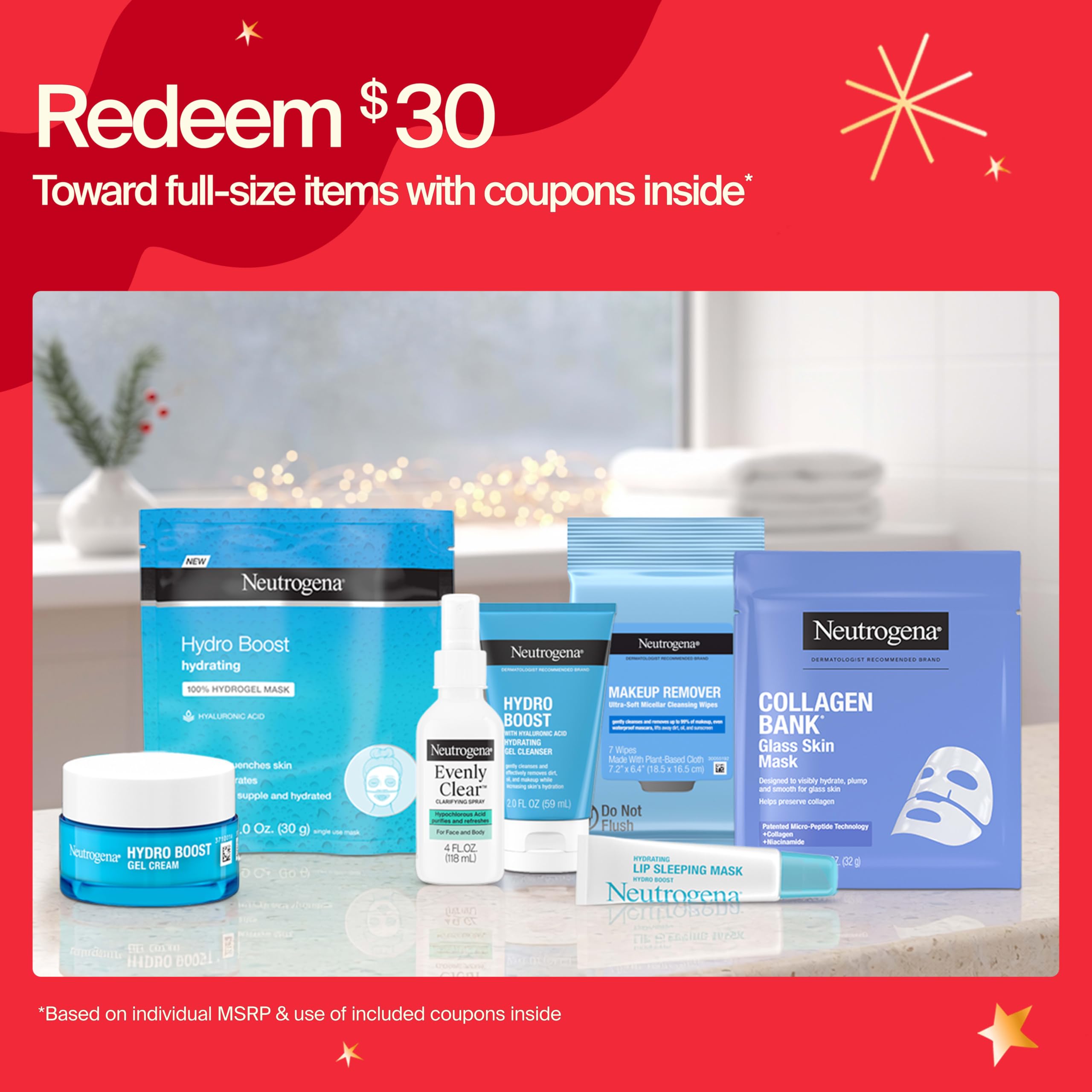 Neutrogena 7 Days of Skincare Holiday Gift Set, 7 Piece Advent - Aveeno