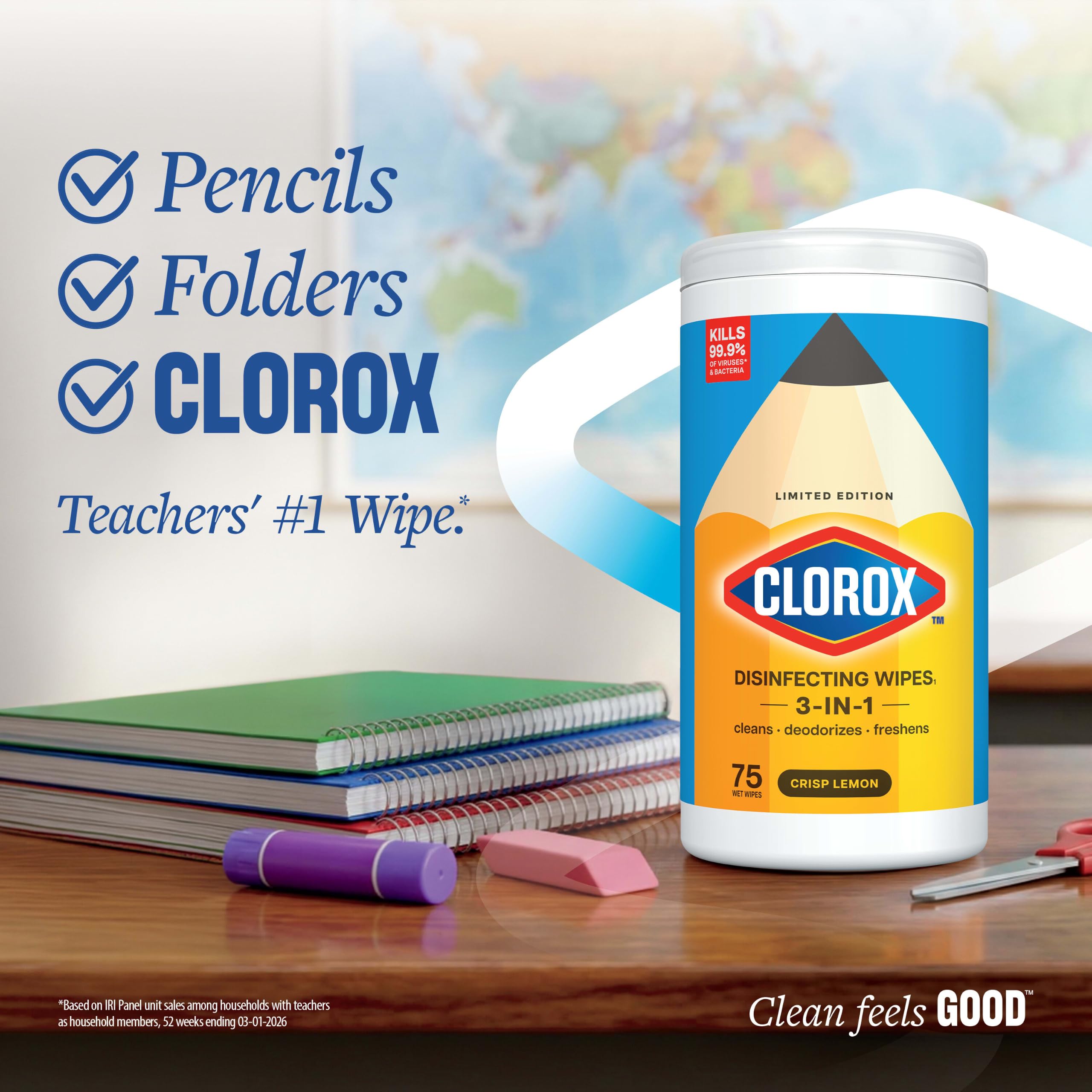 Clorox Disinfecting Wipes Back to School Variety Pack, 75 Count - Clorox