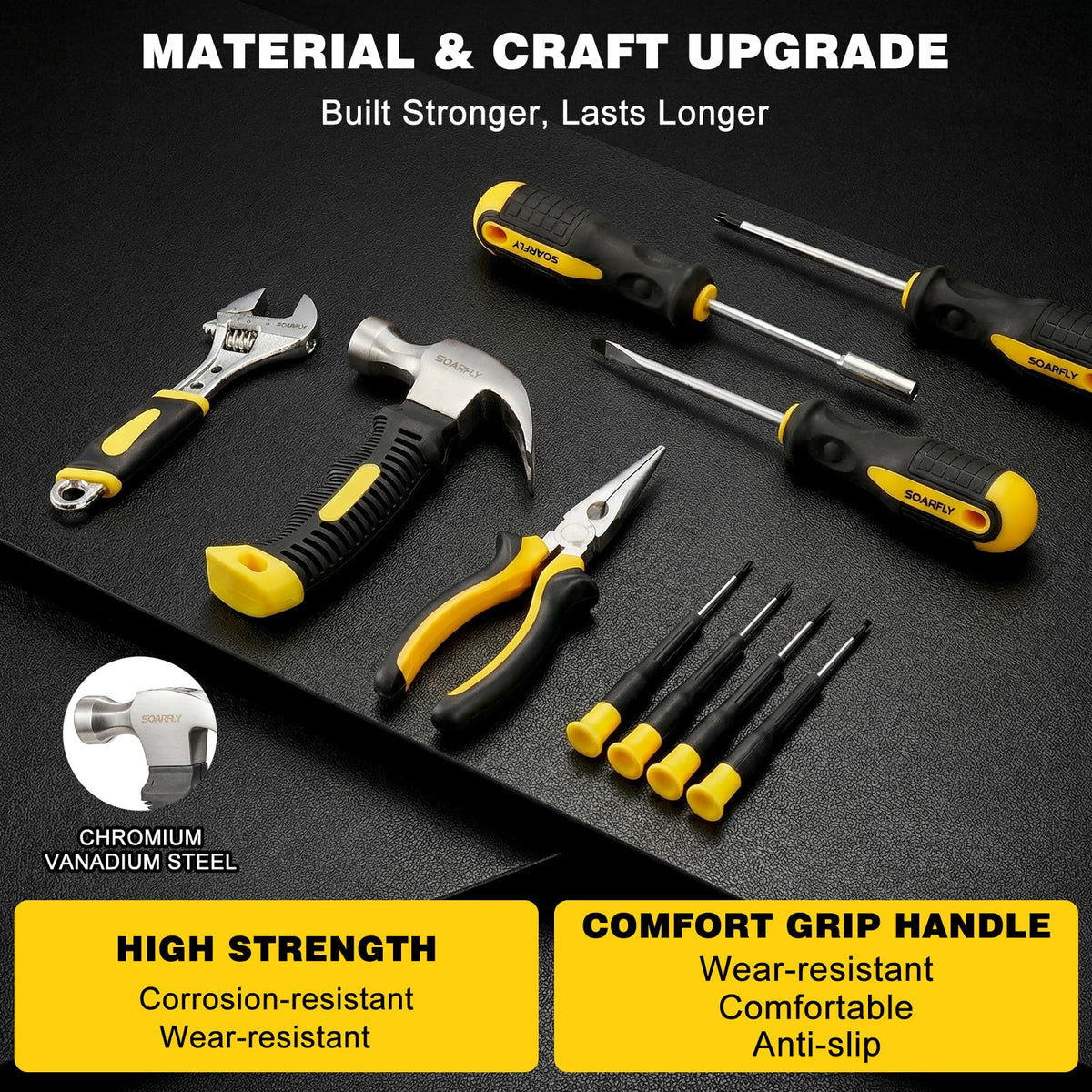 157 Piece Tool Set 8V Cordless Drill Set Hand Tool Kit for - SOARFLY Official Imagery - 6