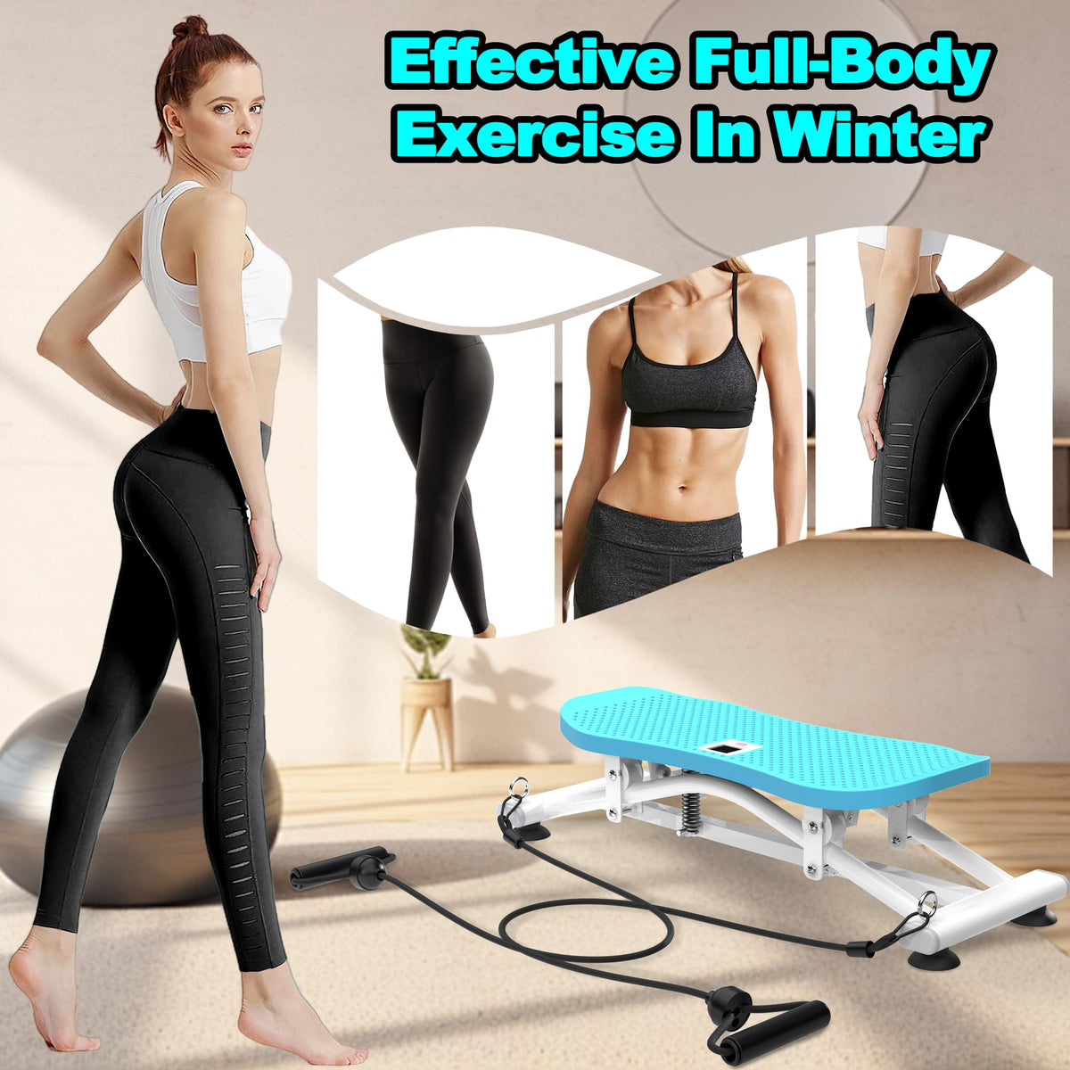 Sliding Ski Simulator with Resistance Bands - BUENASO Official Imagery - 3