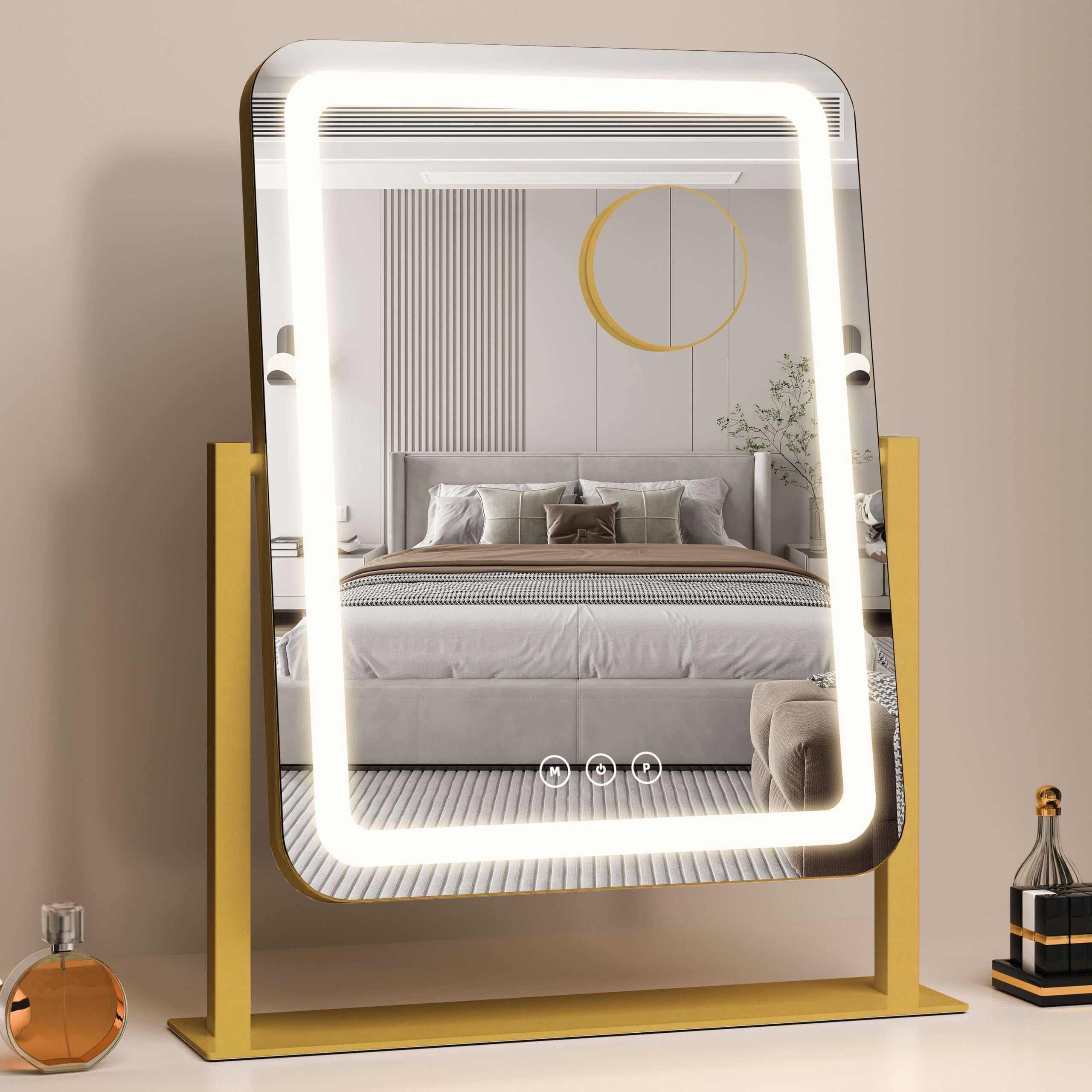 Shinerva 13.1"×16.7" Vanity Mirror with Lights, LED Makeup Mirror - Shinerva Official Product View 2