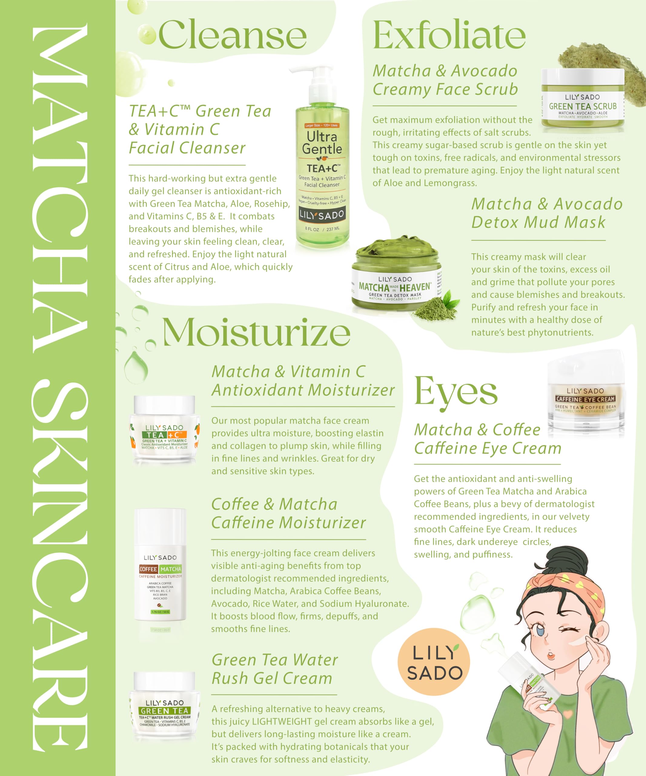 LILY SADO MATCHA ™ Sugar Facial Scrub - Best Daily Facial Exfoliating Cleanser - LILY SADO Official Product View 7