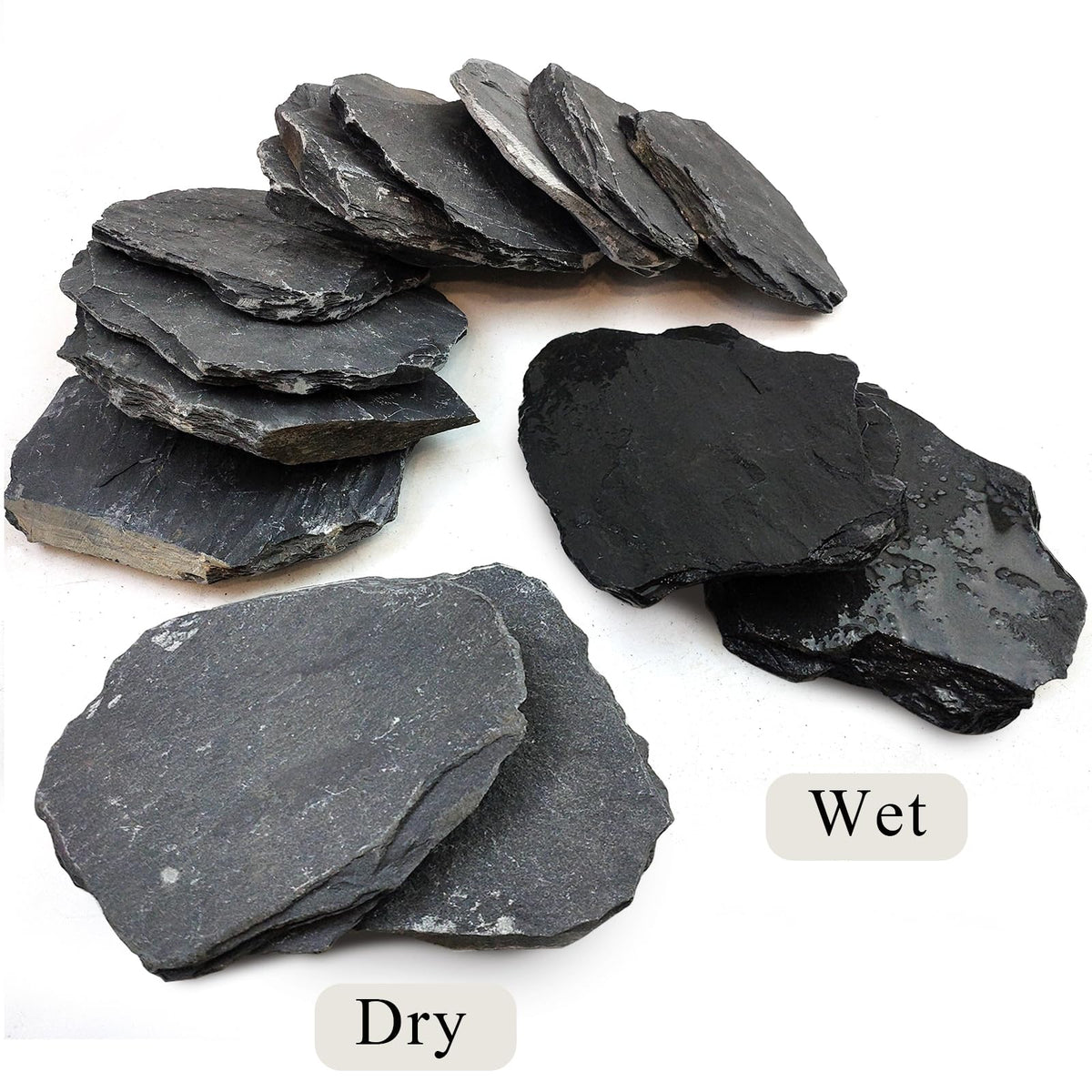 Slate Rock for Aquarium 5 7 Inch Polished Natural Stone - YISZM Official Imagery - 8