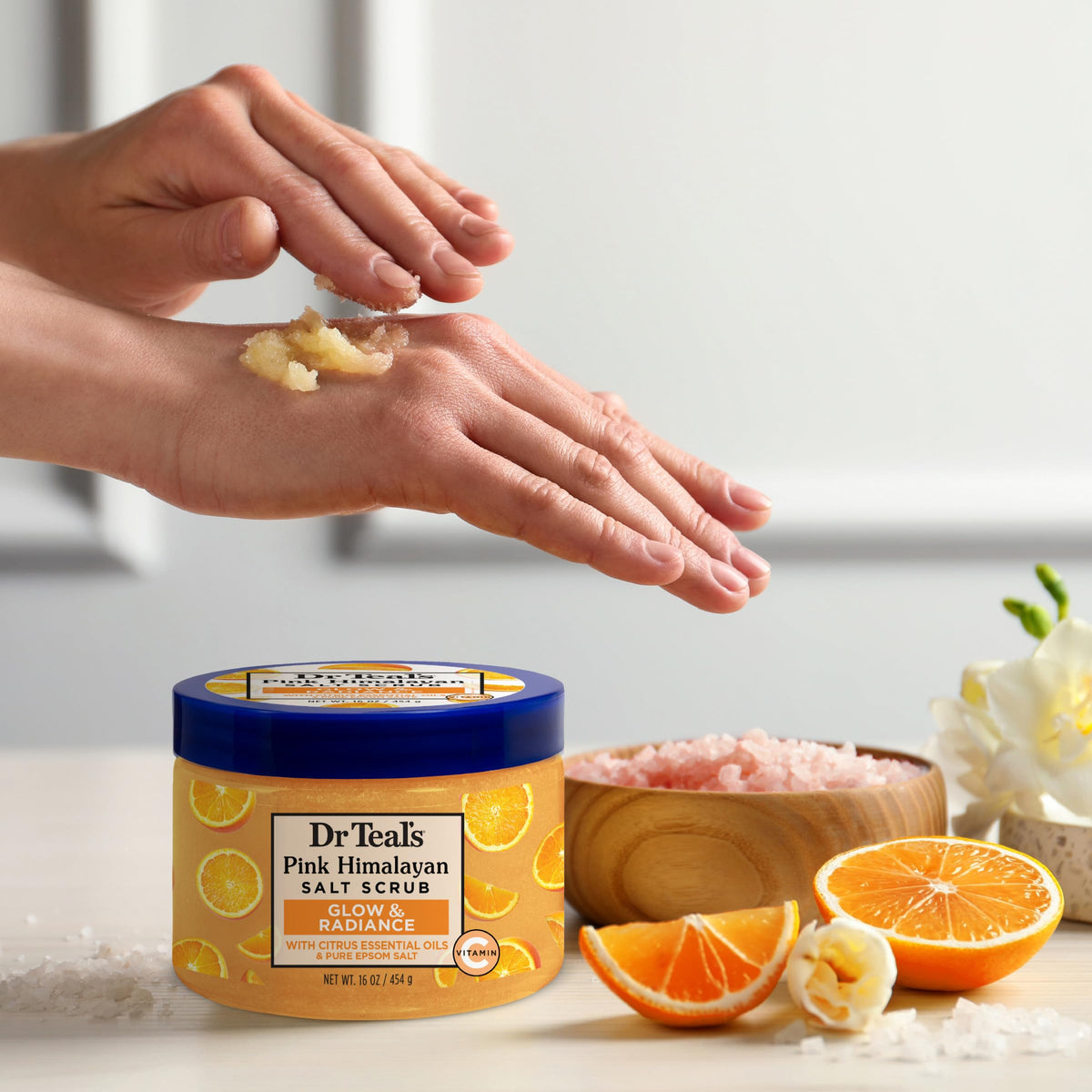 Dr Teal s Pink Himalayan Salt Body Scrub Glow Radiance with - Dr Teal's Official Imagery - 7