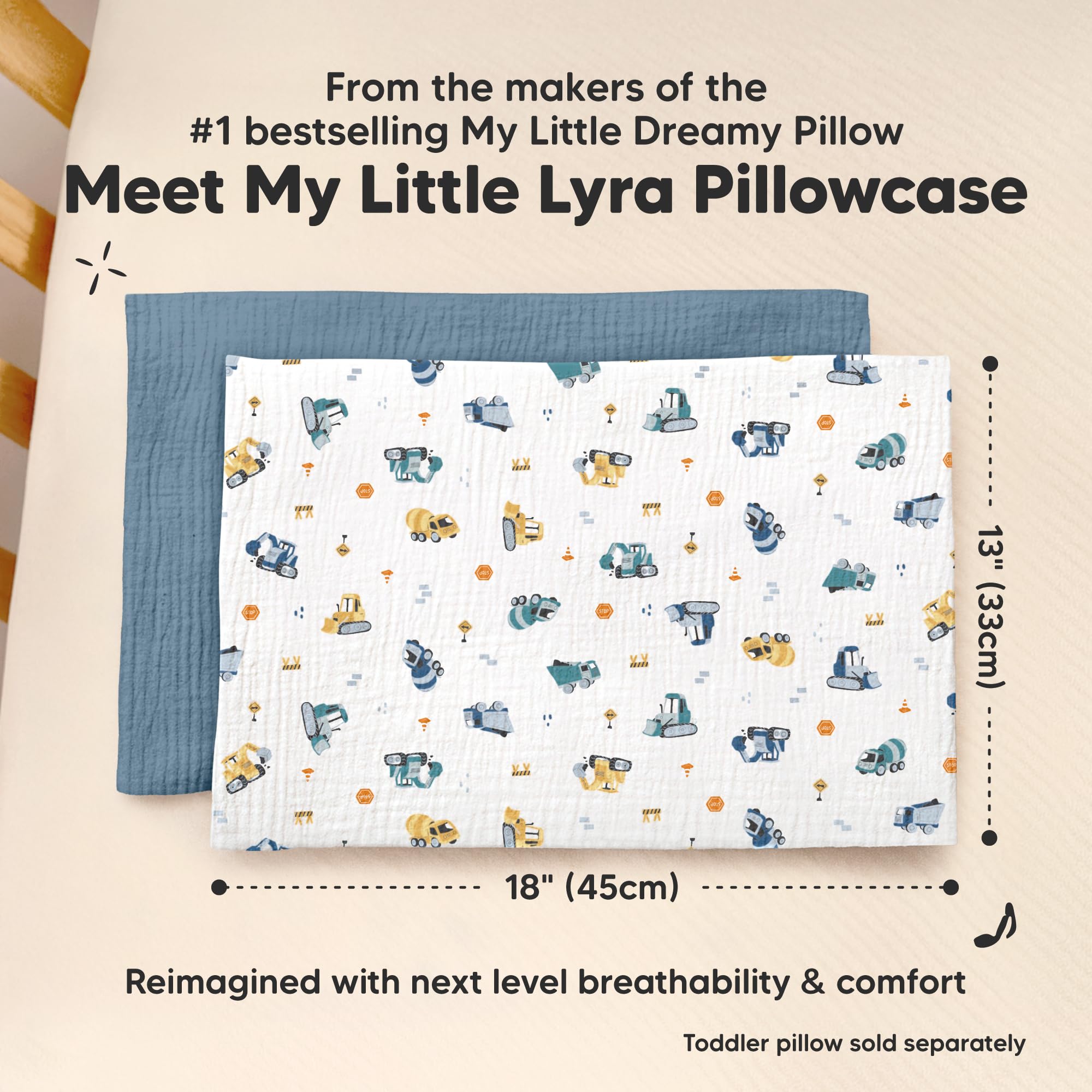 KeaBabies Cotton Muslin Toddler Pillowcase 13x18 Only, 2-Pack - KeaBabies Official Product View 3