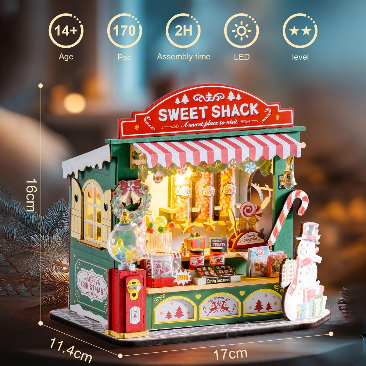 Rolife Christmas Candy Stand DIY Miniature Dollhouse Kit - Rolife Official Imagery - 4
