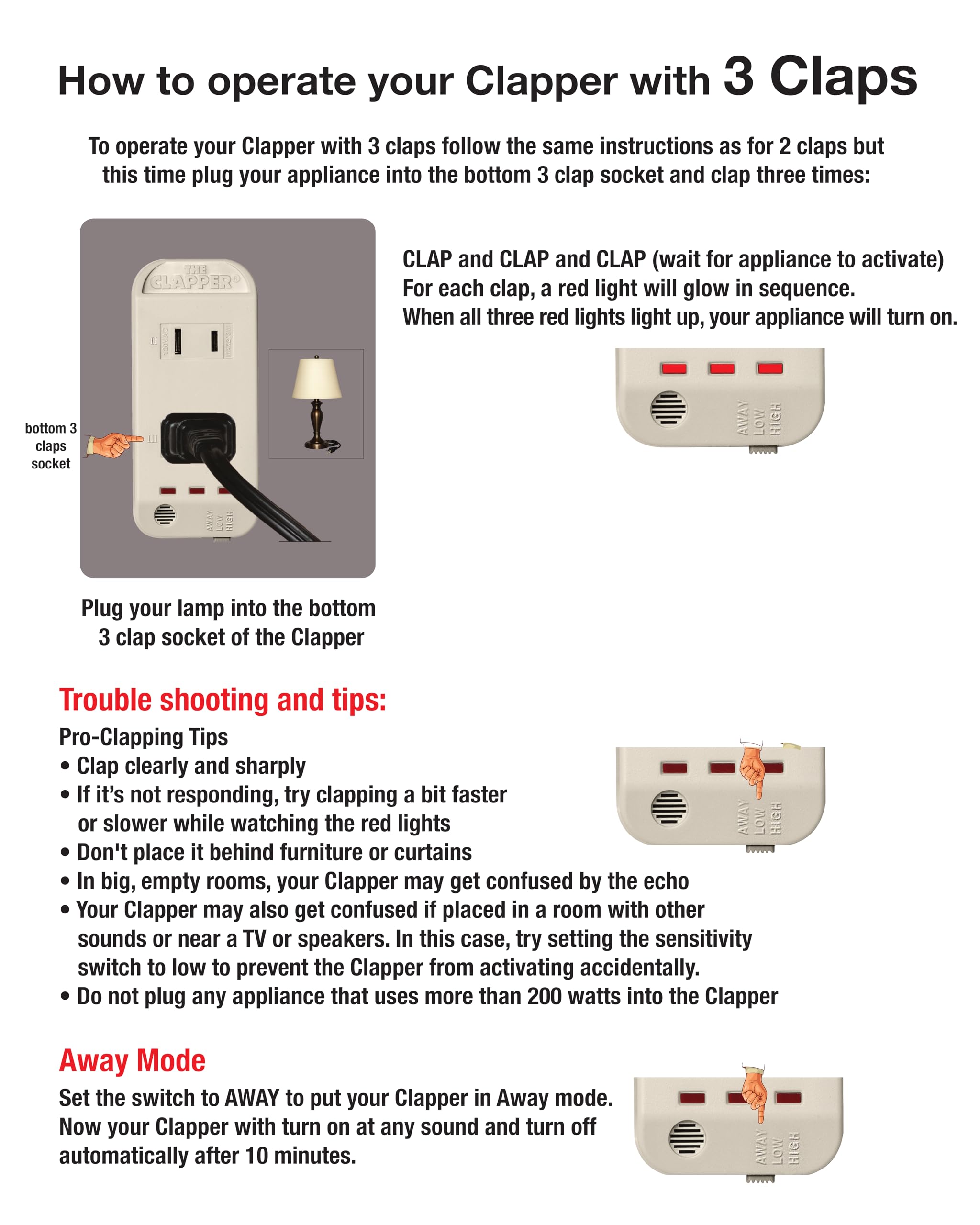 Clapper The Original Home Automation Sound Activated Device, On/O - Clapper Official Product View 3