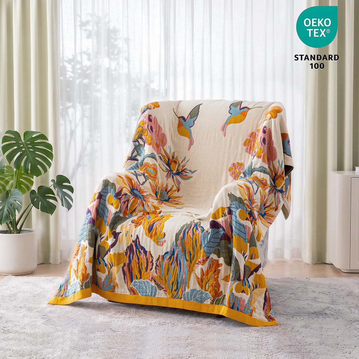 MSGKV Boho Throw Blanket 100 Cotton 60 x80 for Couch Bed - MSGKV Official Imagery - 3