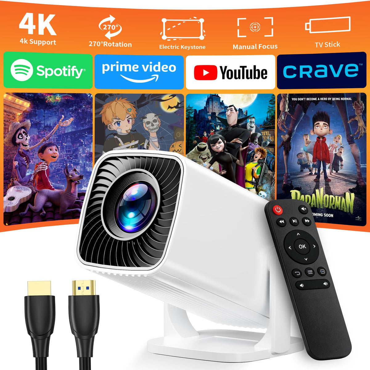 Mini Projector 4K Support Portable Projector Full HD 1080P - Sainyer Official Imagery - 1