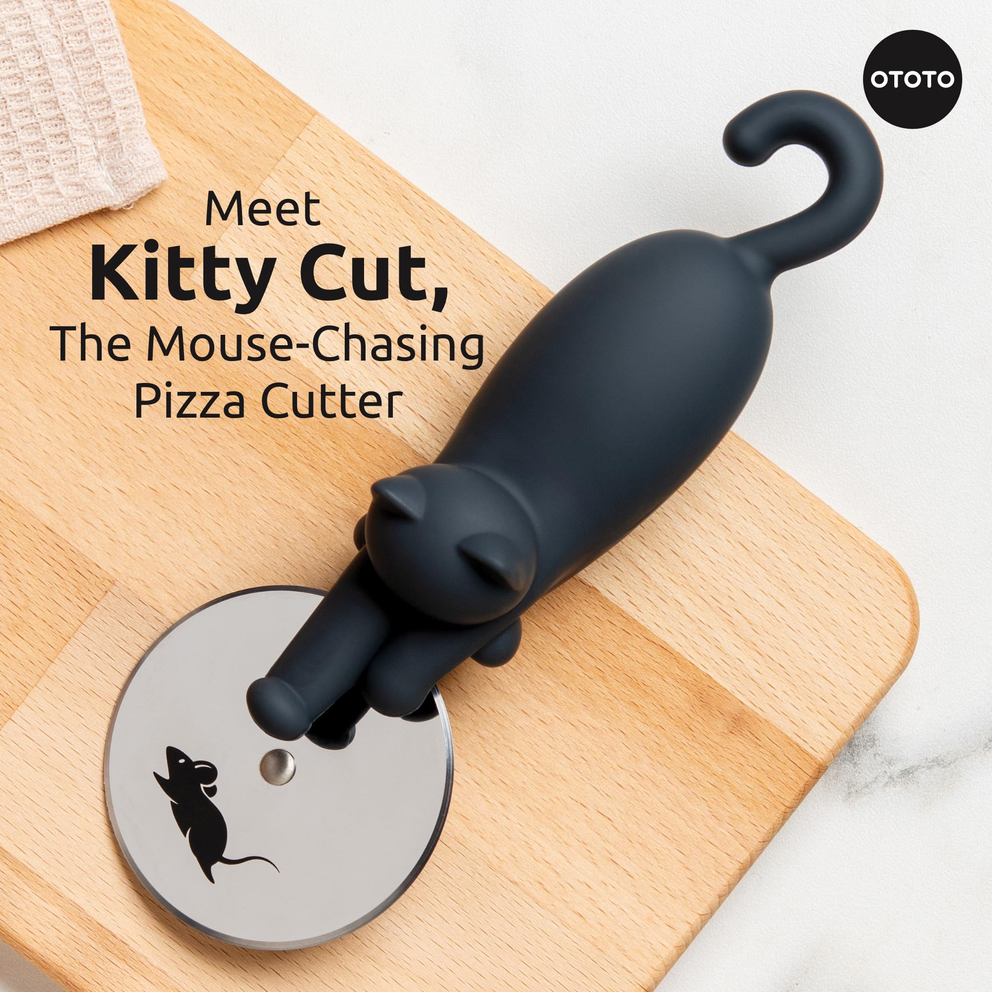 OTOTO Kitty Cut Pizza Cutter Wheel - Pizza Cutters Stainless Steel, Fu - View 4