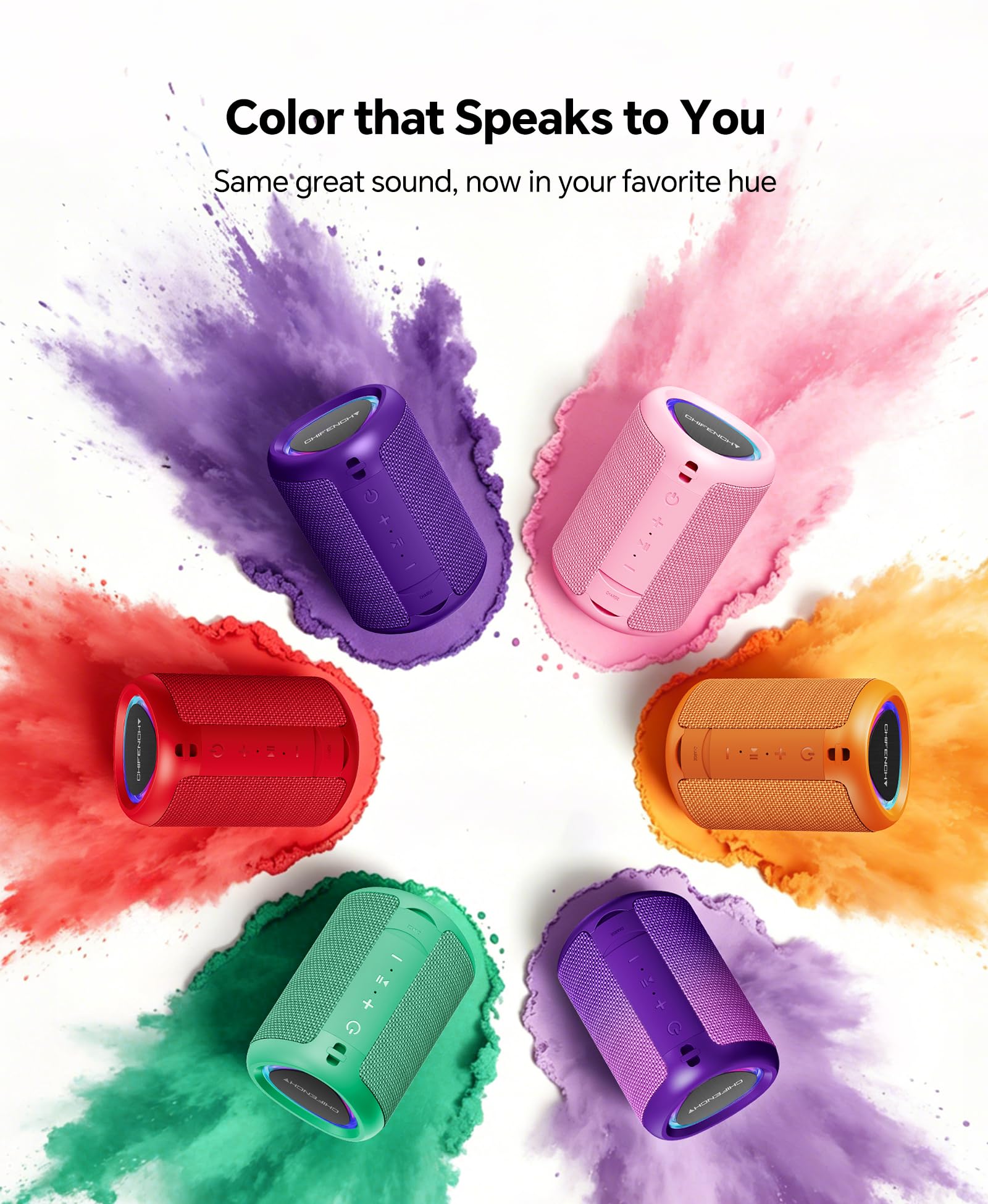 CHIFENCHY Portable Bluetooth Speaker Beach Essentials: IPX5 Water by CHIFENCHY - Angle View 8