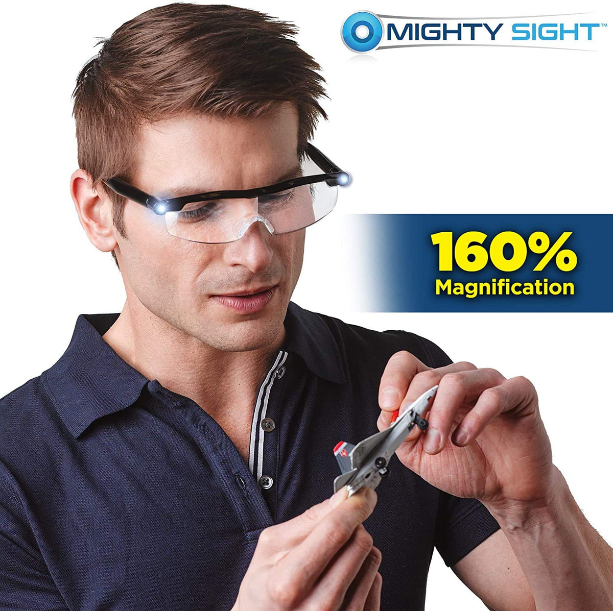Ontel Mighty Sight LED Magnifying Eyewear Black Pack of 2 - Ontel Official Imagery - 6
