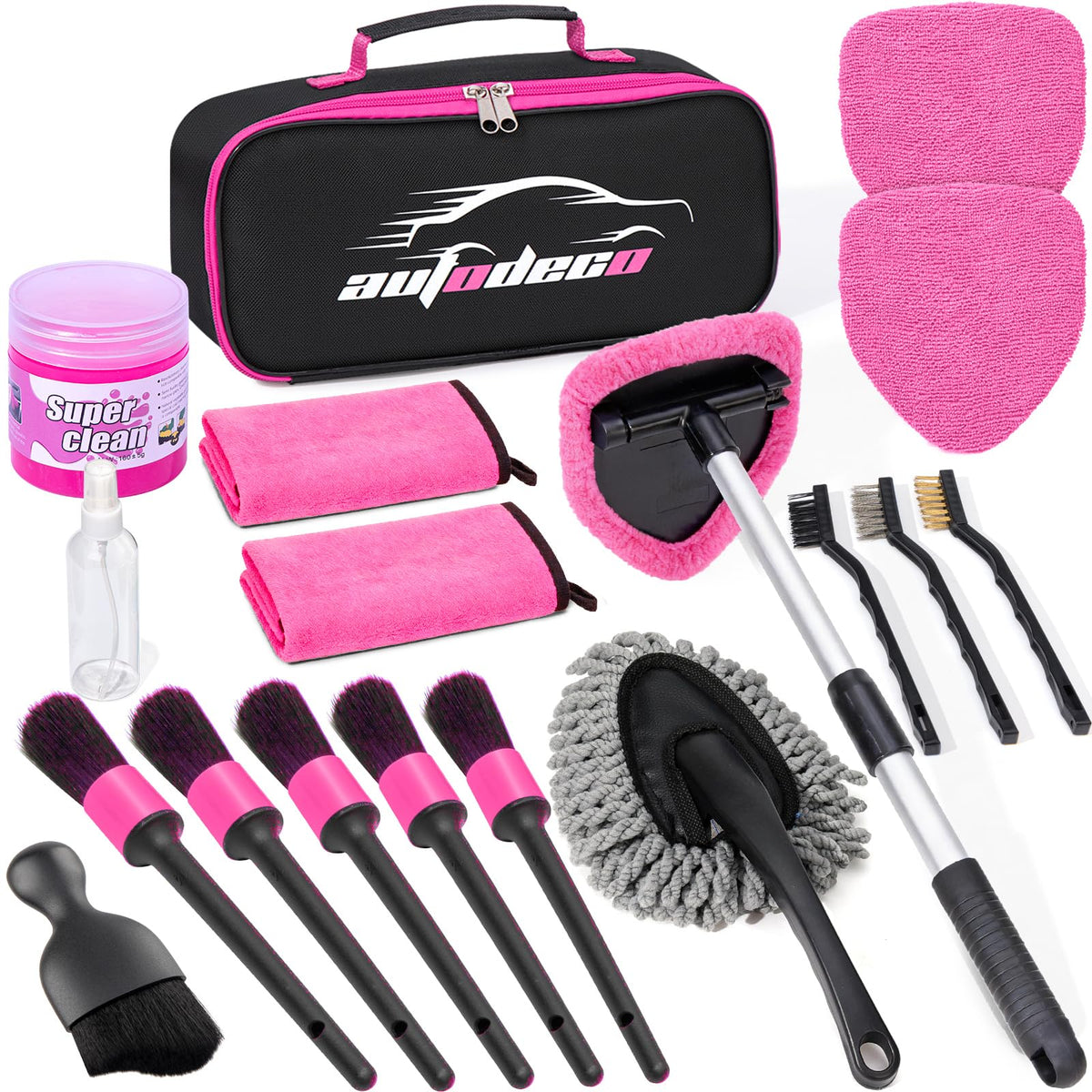 Windshield Cleaner Tool 17Pcs Car Interior Detailing Kit - AUTODECO Official Imagery - 2