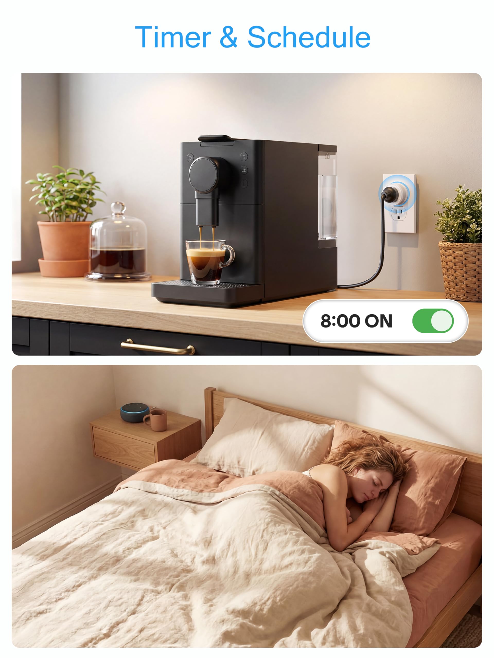 EIGHTREE 15A Smart Plug Works with Alexa & Google Home, Smart Outlet 4 Pack - EIGHTREE Official Product View 7