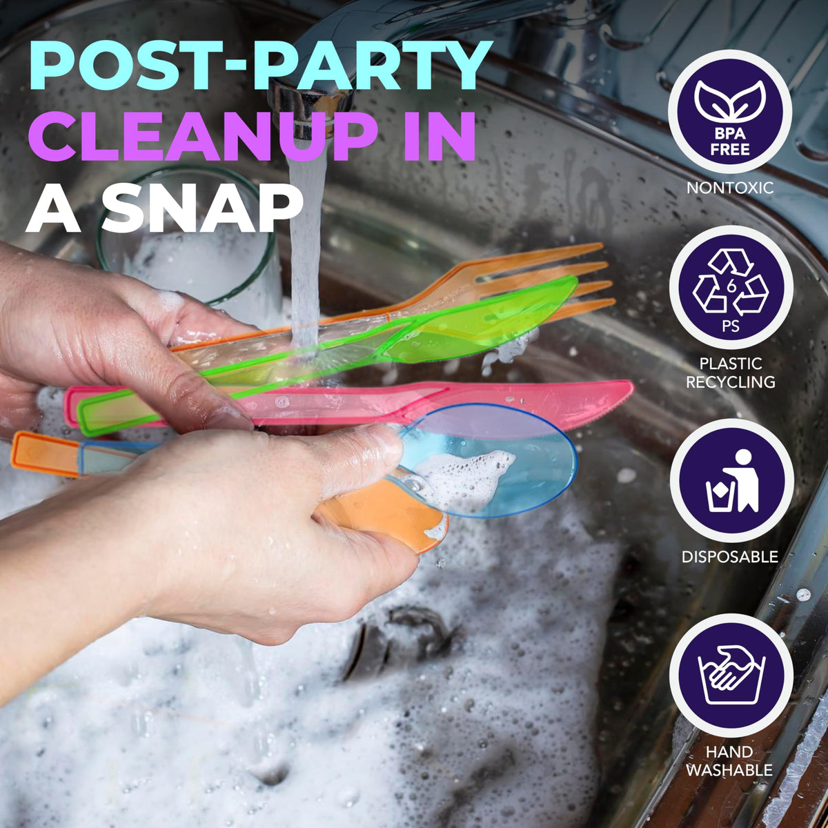 Party Essentials Disposable Plastic Glow in the Dark Party - Party Essentials Official Imagery - 5