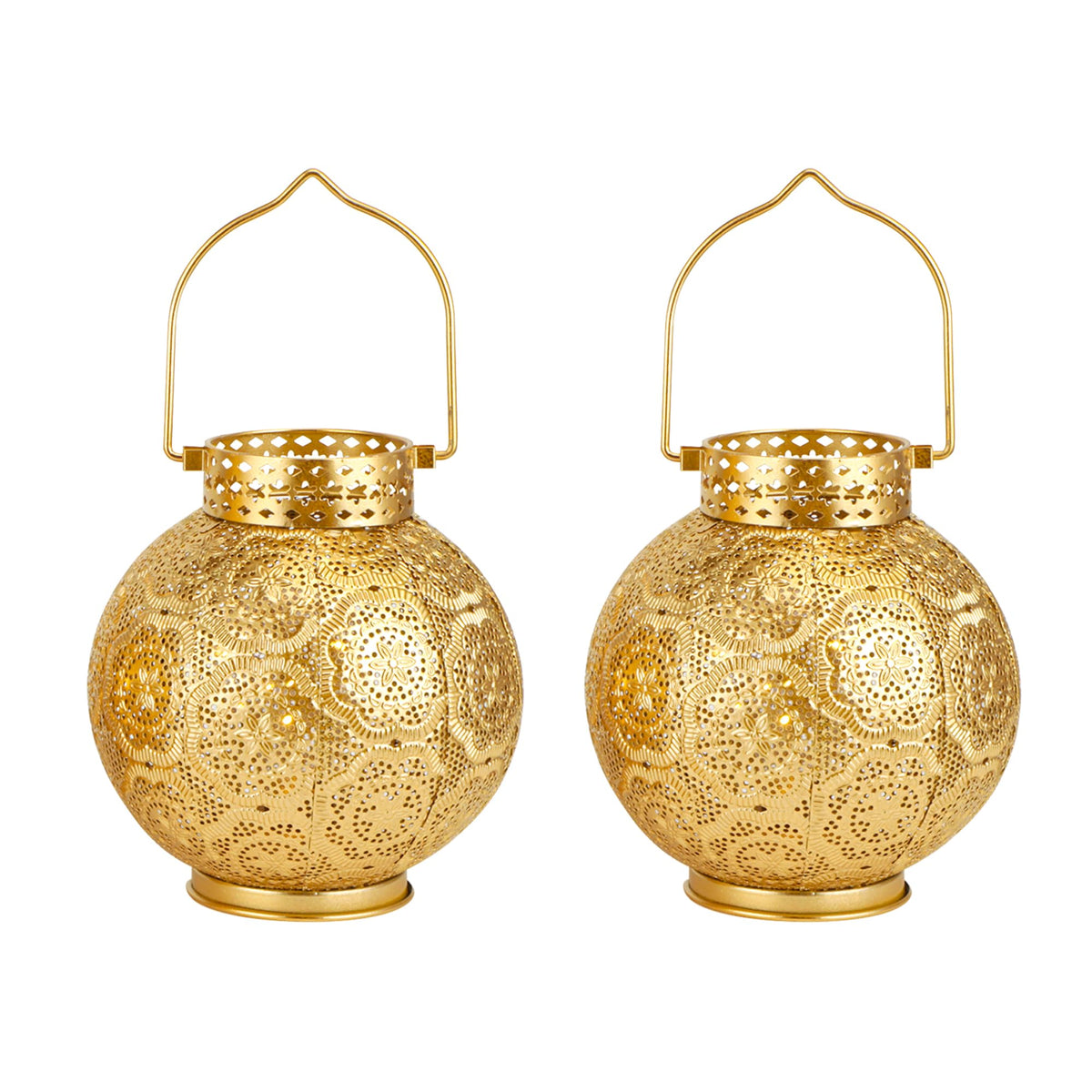 TRIROCKS Set of 2 Moroccan Style Metal Table Lamp 7 High - TRIROCKS Official Imagery - 5
