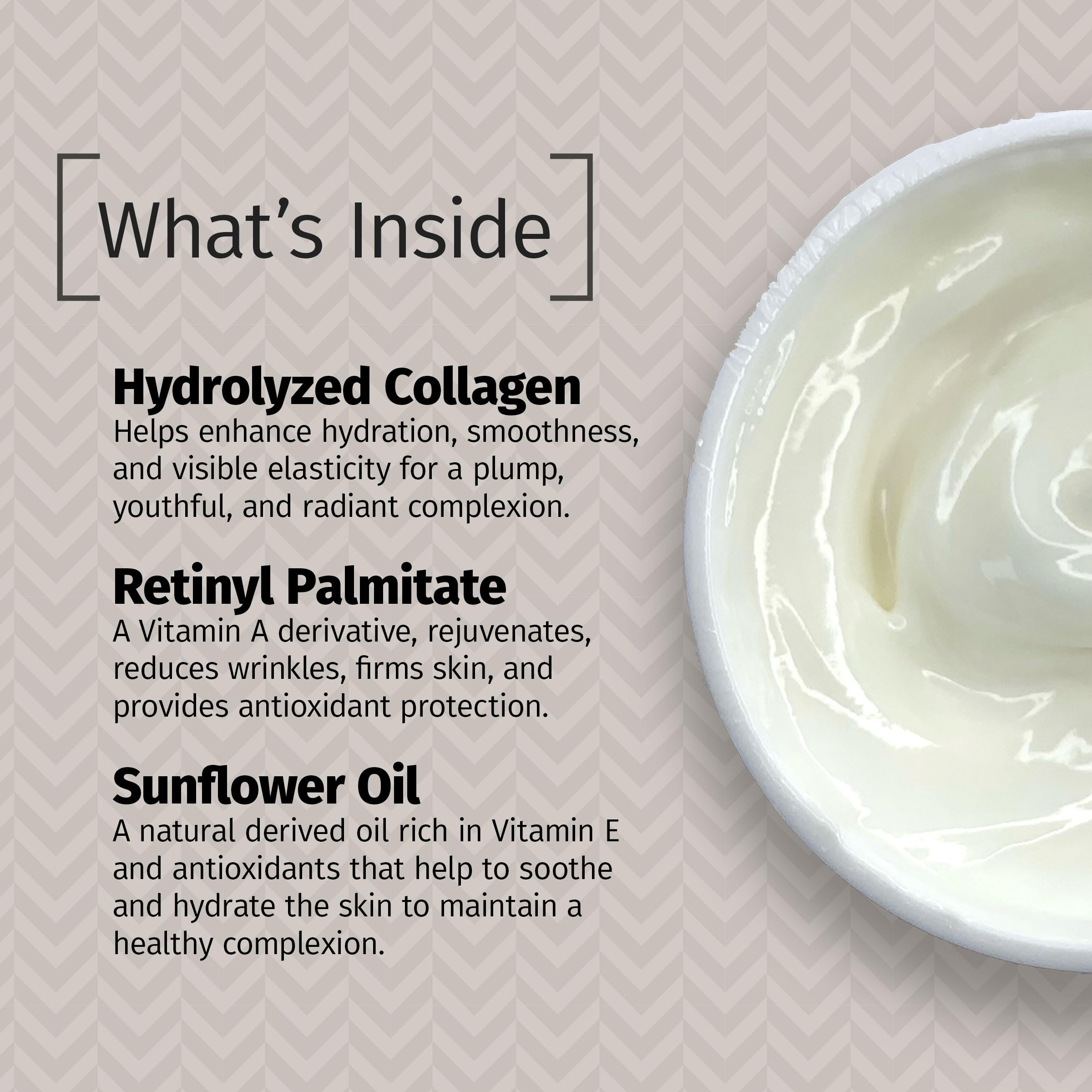 Collagen Night Cream, Hydrating Face Moisturizer for Women, 2 oz