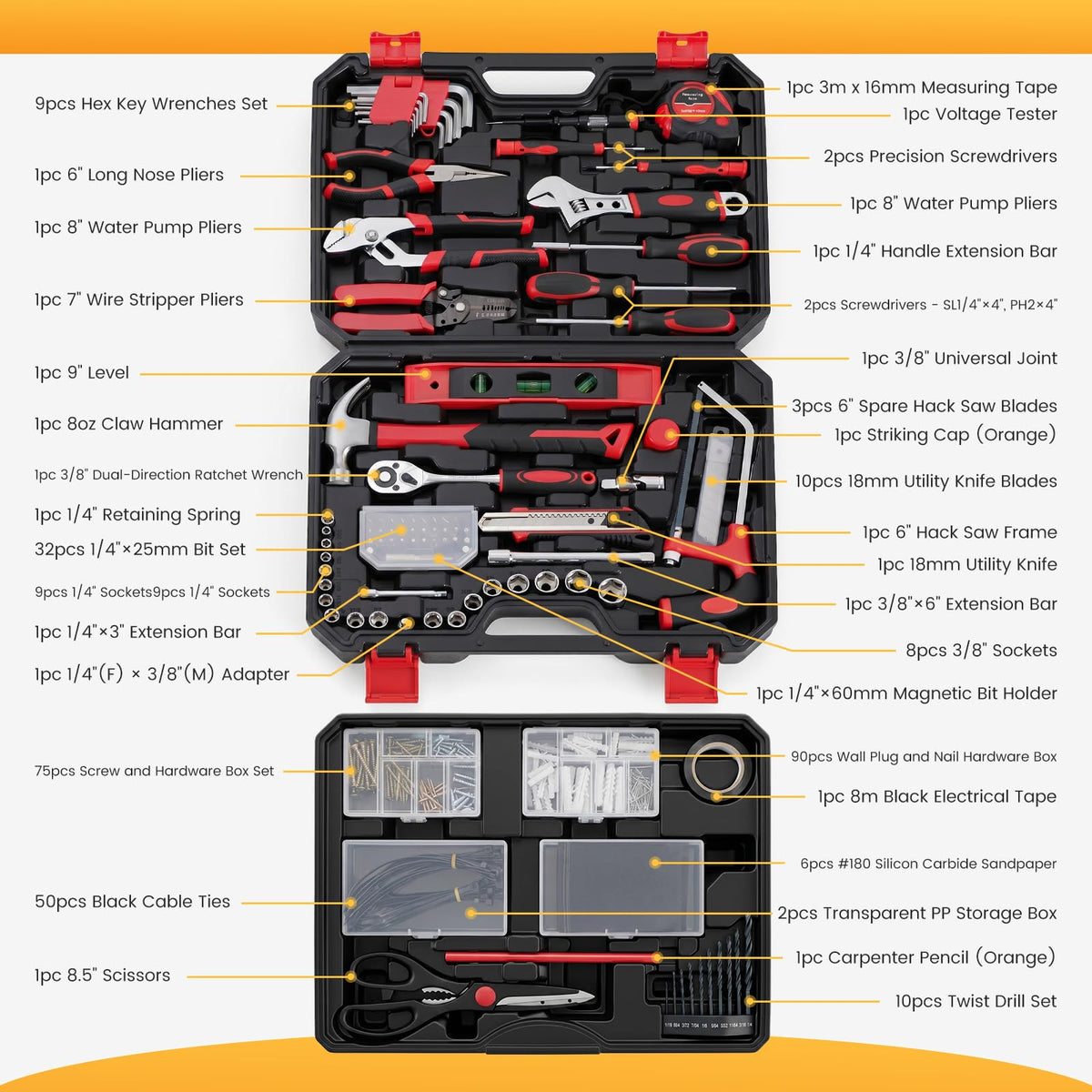 NEWBULIG 330 Piece Complete Tool Box Set Durable Homeowners - NEWBULIG Official Imagery - 5