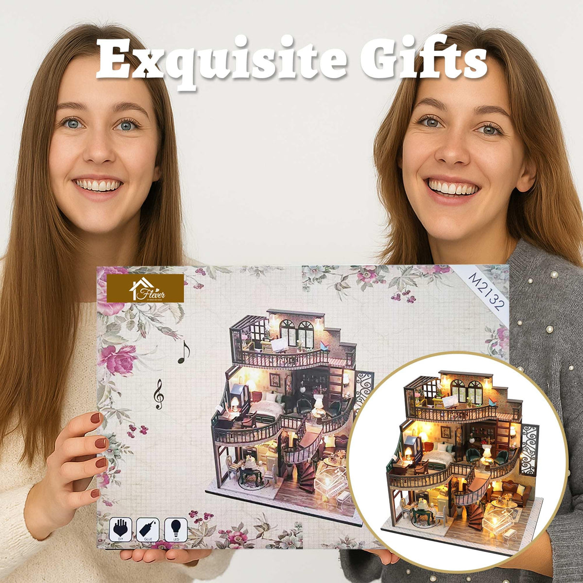 Flever DIY Miniature House Kit Tiny Home Kit with LED Light - Flever Official Imagery - 8
