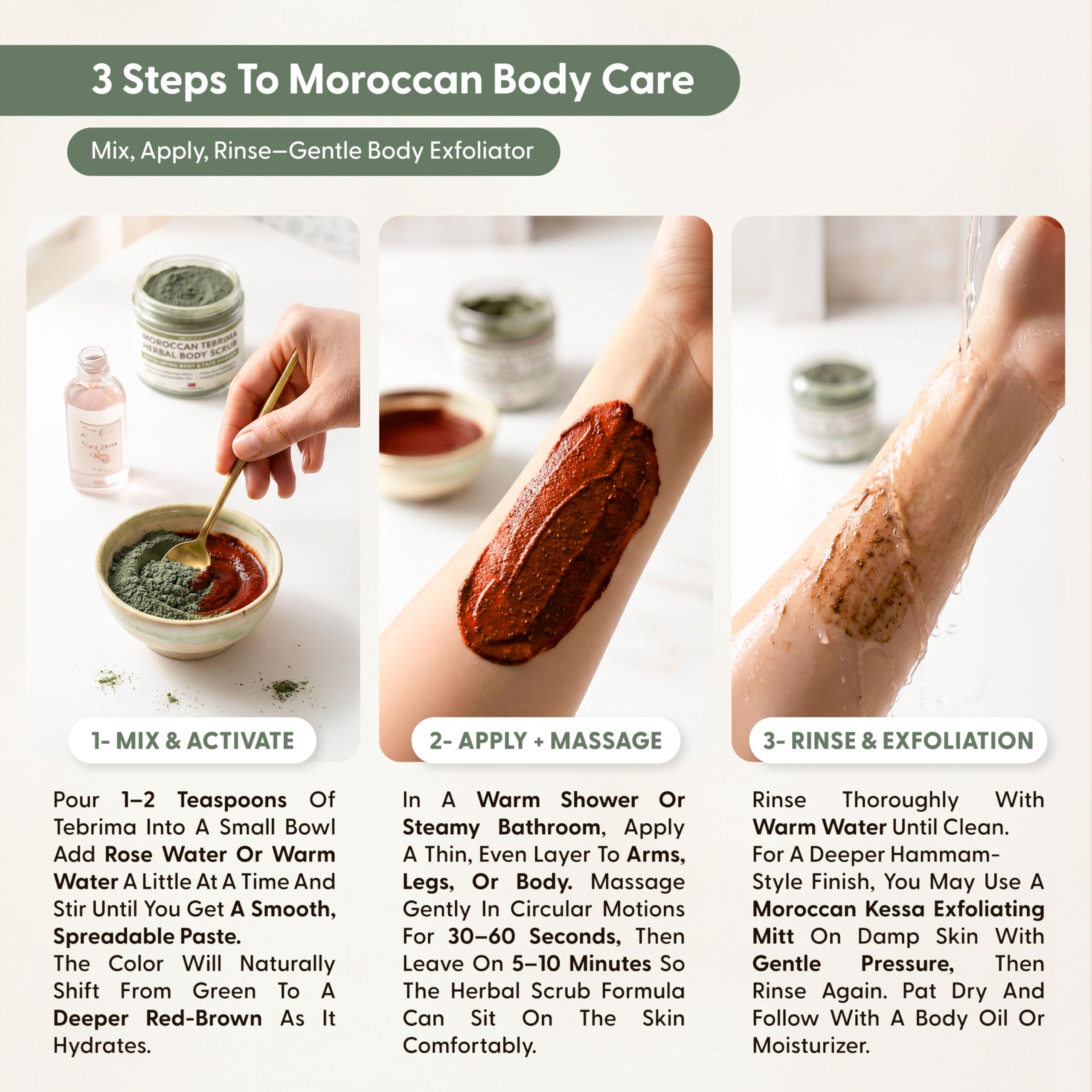 Argaviva Moroccan Tebrima Herbal Exfoliating Body Scrub Powder - Natural Body - Argaviva Official Product View 6